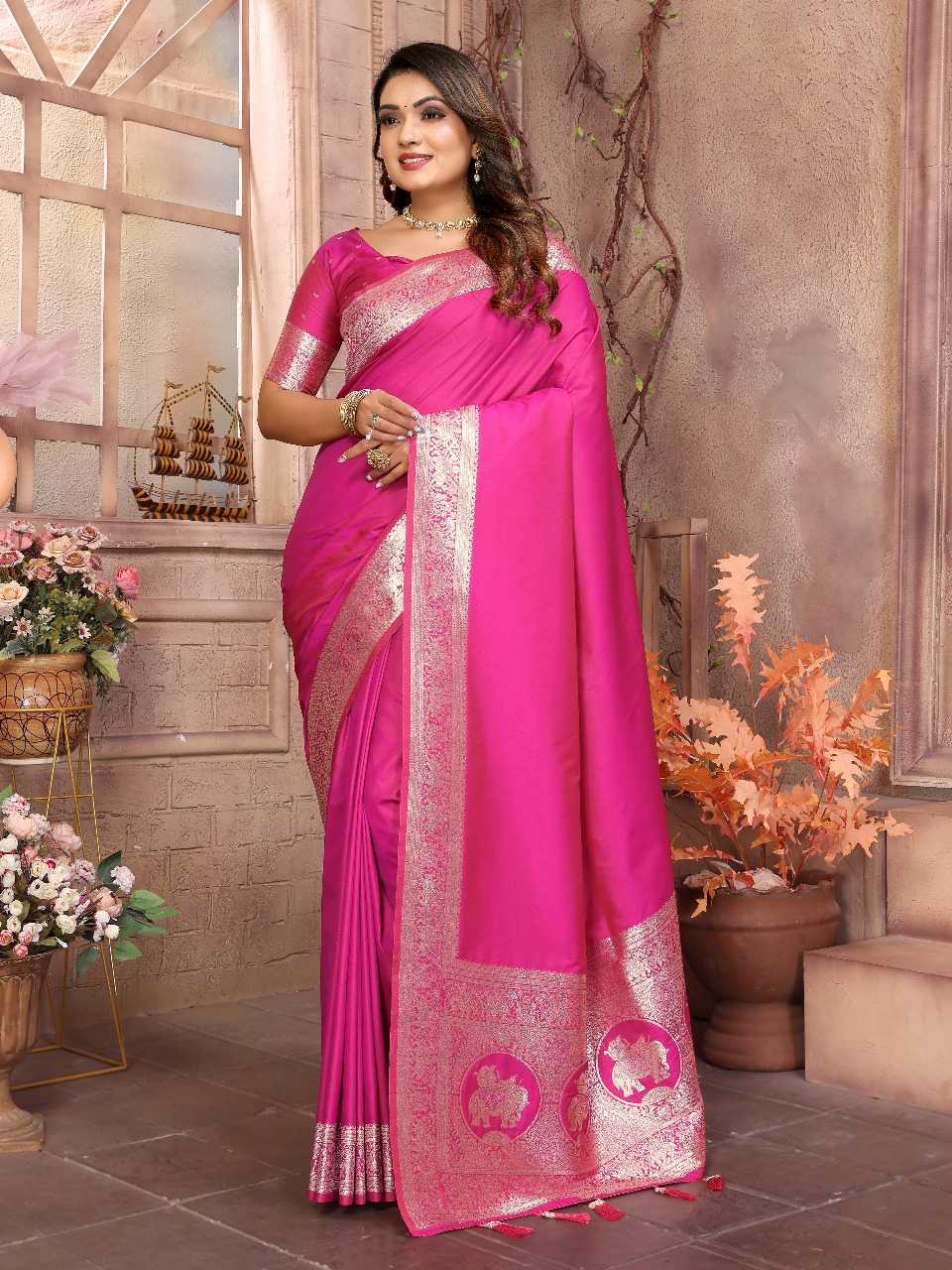 Ynf Banarasi Soft Silk RIN144 Rani Silk Sarees Wholesale Banarasi Silk Sarees Designer Silk Sarees Silk Sarees For Weddings Manufacturer
