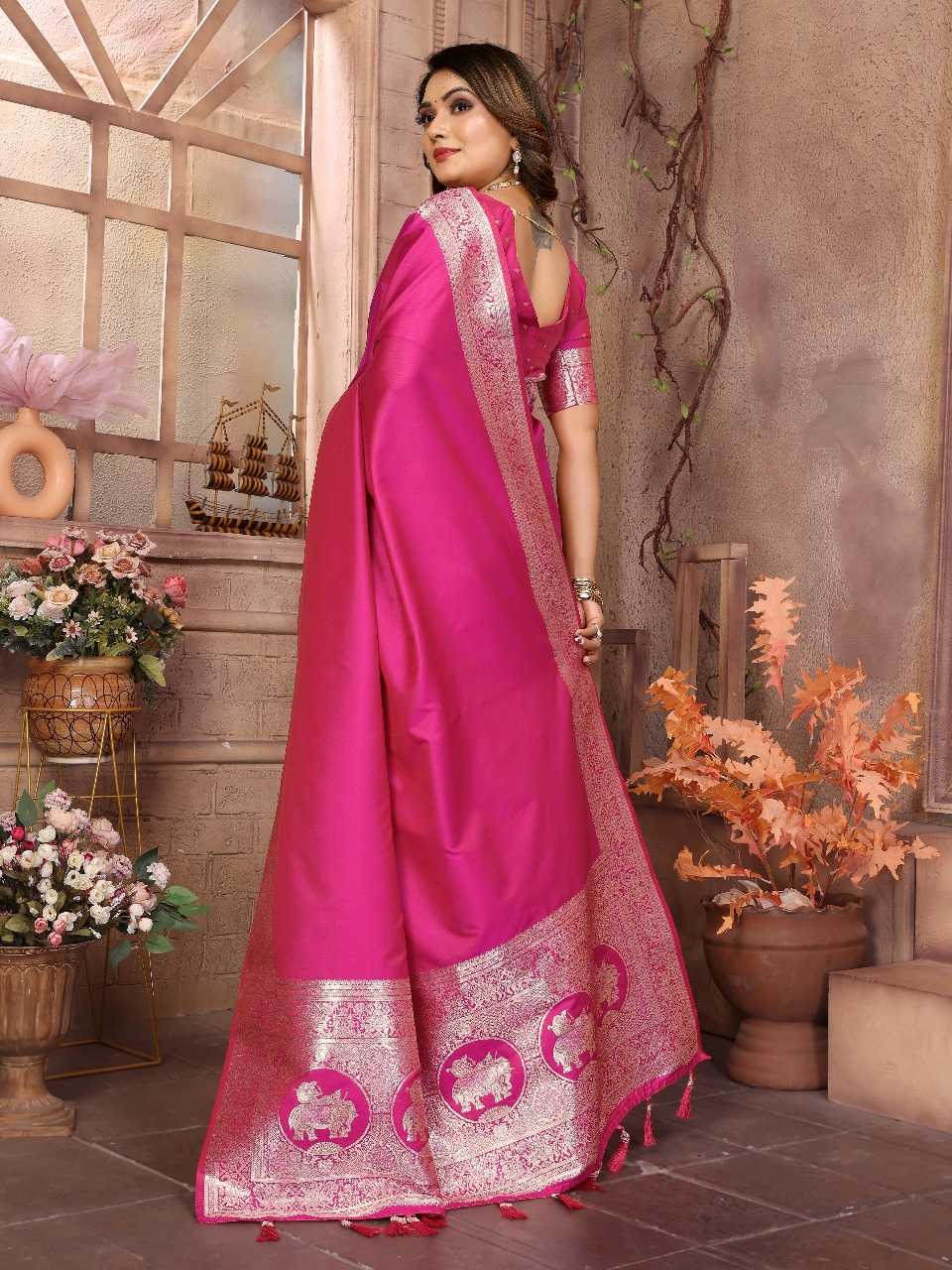 Ynf Banarasi Soft Silk RIN144 Rani Silk Sarees Wholesale Banarasi Silk Sarees Designer Silk Sarees Silk Sarees For Weddings Manufacturer