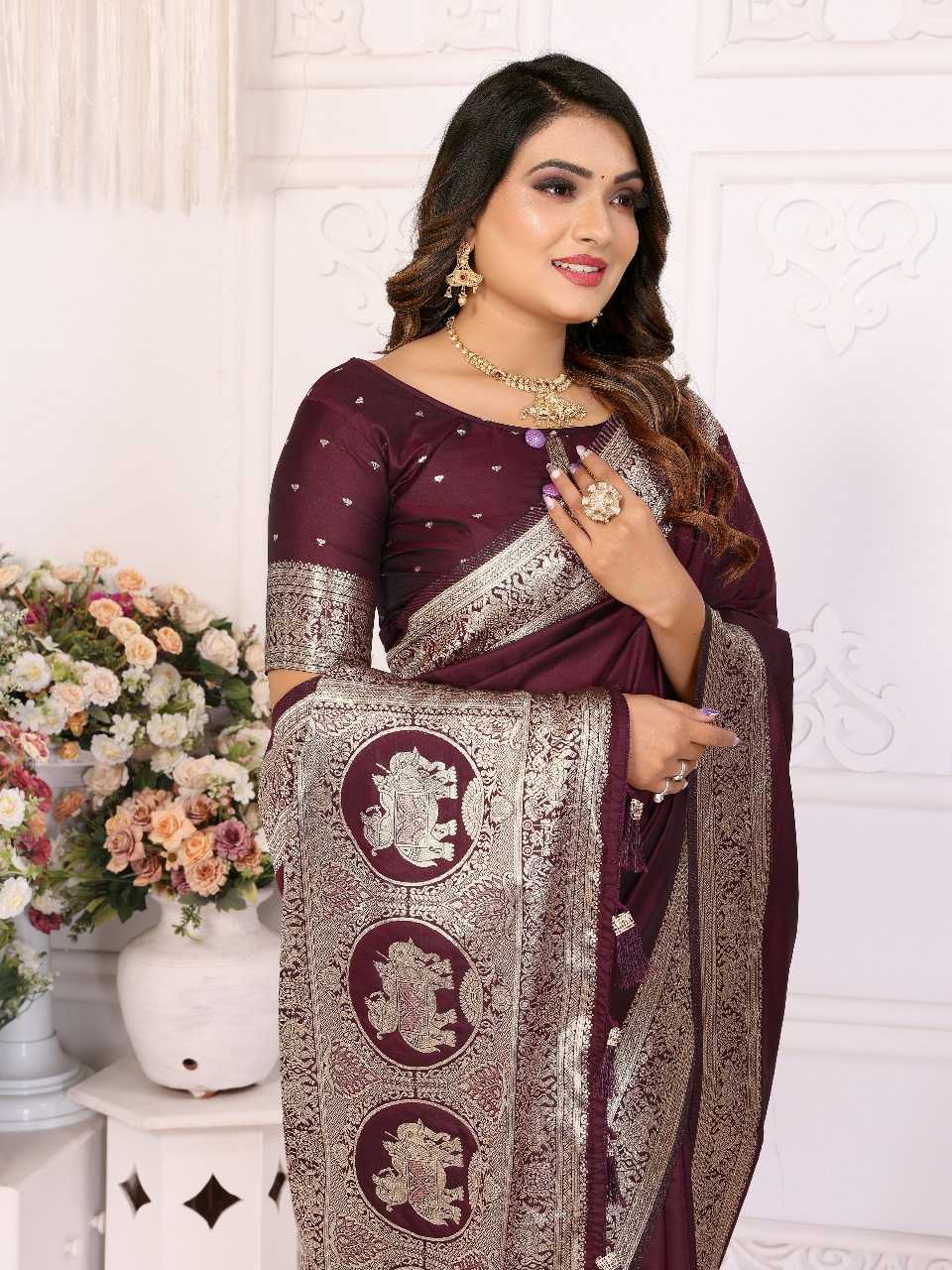 Ynf Banarasi Soft Silk RIN144 Rani Silk Sarees Wholesale Banarasi Silk Sarees Designer Silk Sarees Silk Sarees For Weddings Manufacturer