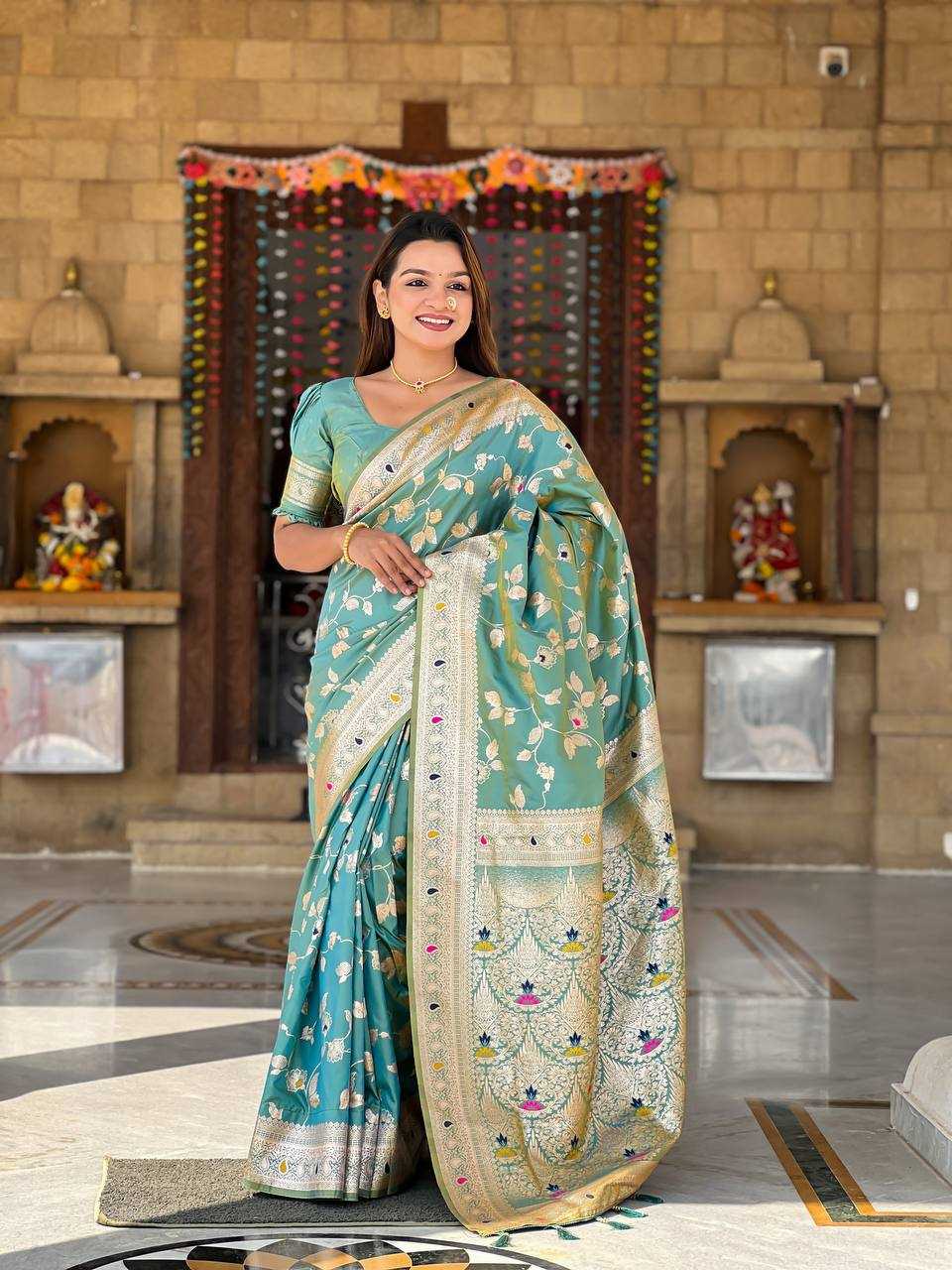 Ynf Banarasi Soft Silk RIN150 Banarasi-4 Sarees Silk Sarees Festive Collections Wholesale Banarasi Silk Sarees Traditional Silk Sarees Silk Sarees With Blouse Manufacturer
