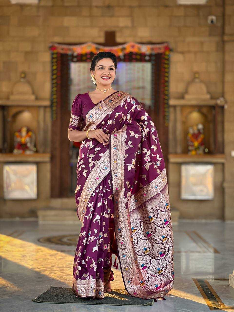 Ynf Banarasi Soft Silk RIN150 Banarasi-4 Sarees Silk Sarees Festive Collections Wholesale Banarasi Silk Sarees Traditional Silk Sarees Silk Sarees With Blouse Manufacturer