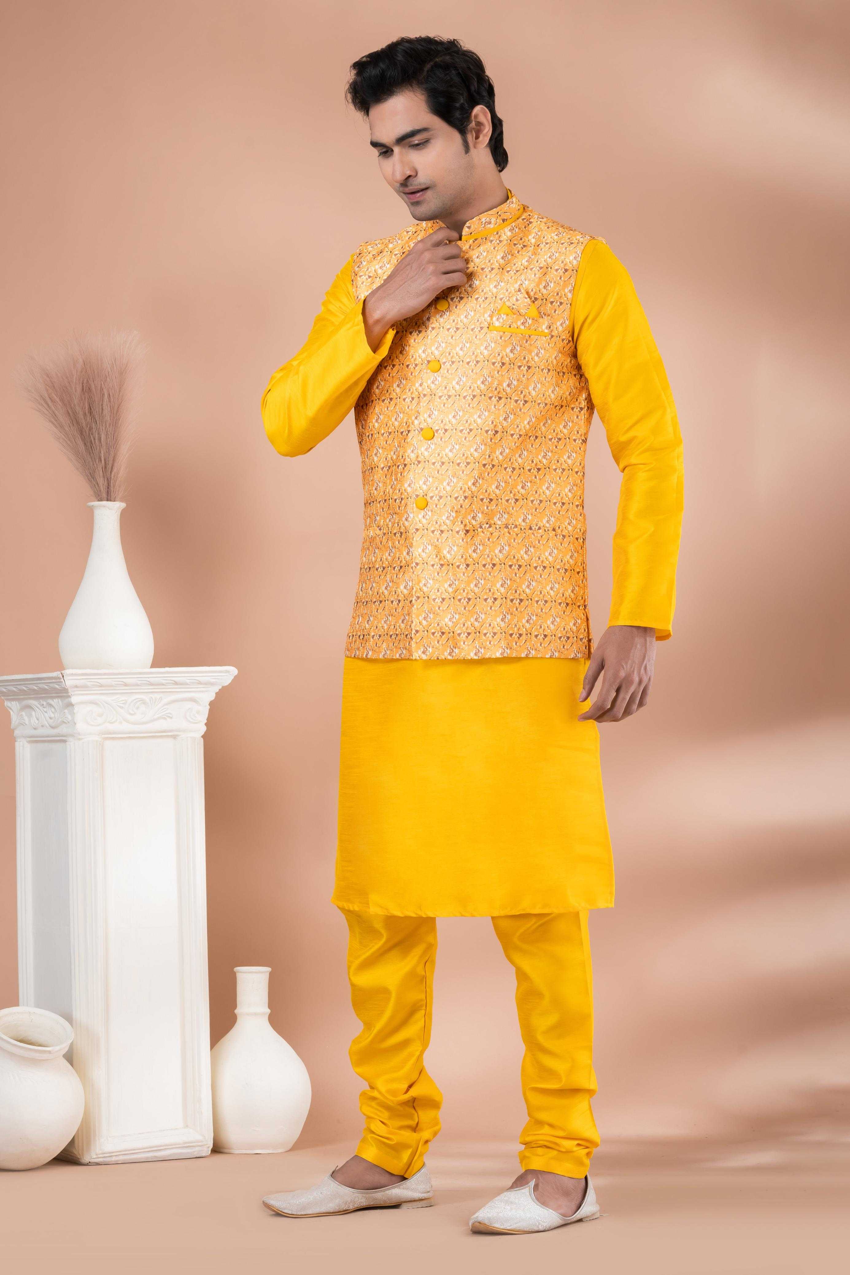 Ynf Banarasi Soft Silk RIN223 2329C Mens Wear Wholesale Nehru Jacket Festive & Wedding Coats Modi Jackets Manufacturer