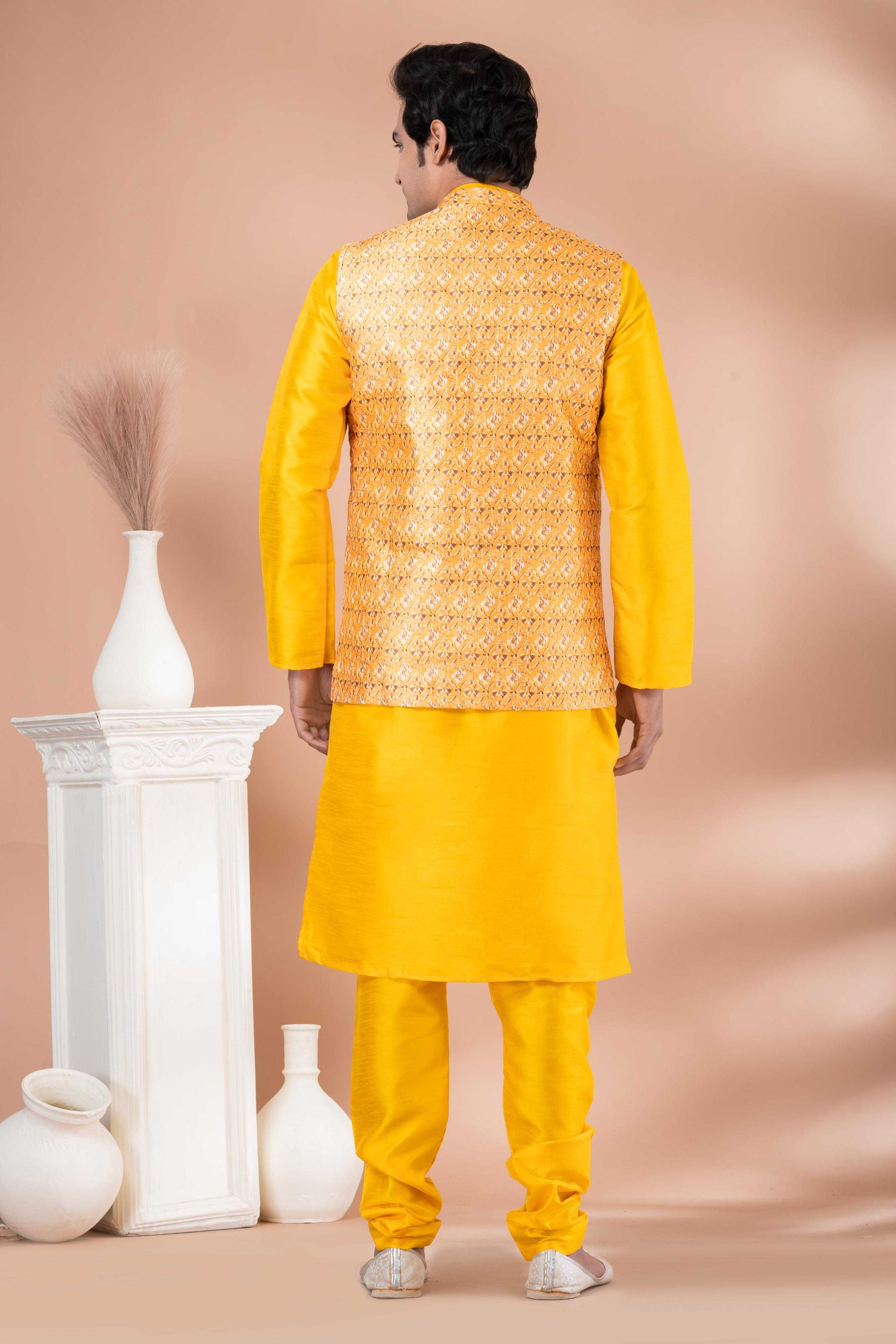 Ynf Banarasi Soft Silk RIN223 2329C Mens Wear Wholesale Nehru Jacket Festive & Wedding Coats Modi Jackets Manufacturer