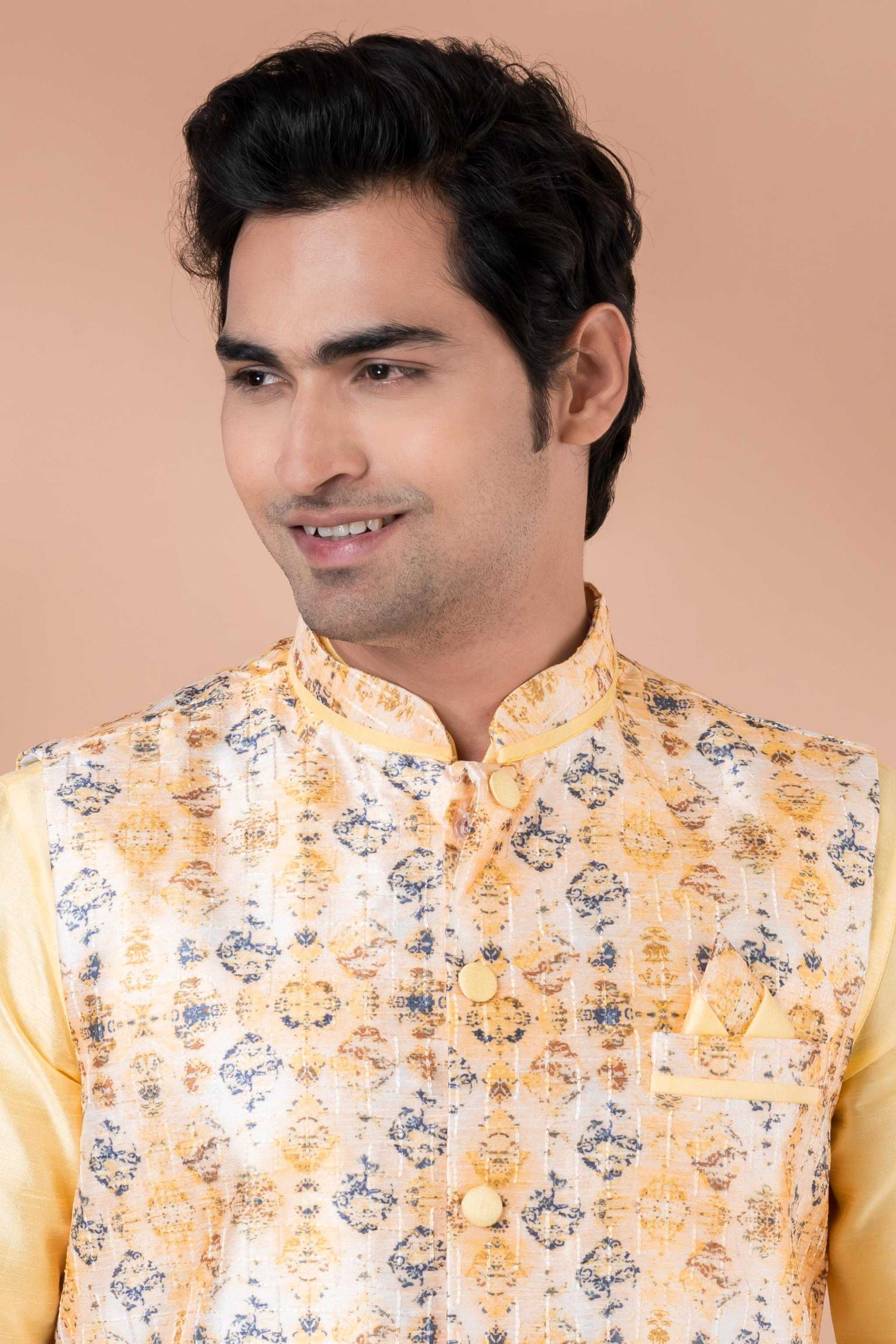 Ynf Banarasi Soft Silk RIN223 2332B Mens Wear Wholesale Nehru Jacket Festive & Wedding Coats Modi Jackets Manufacturer