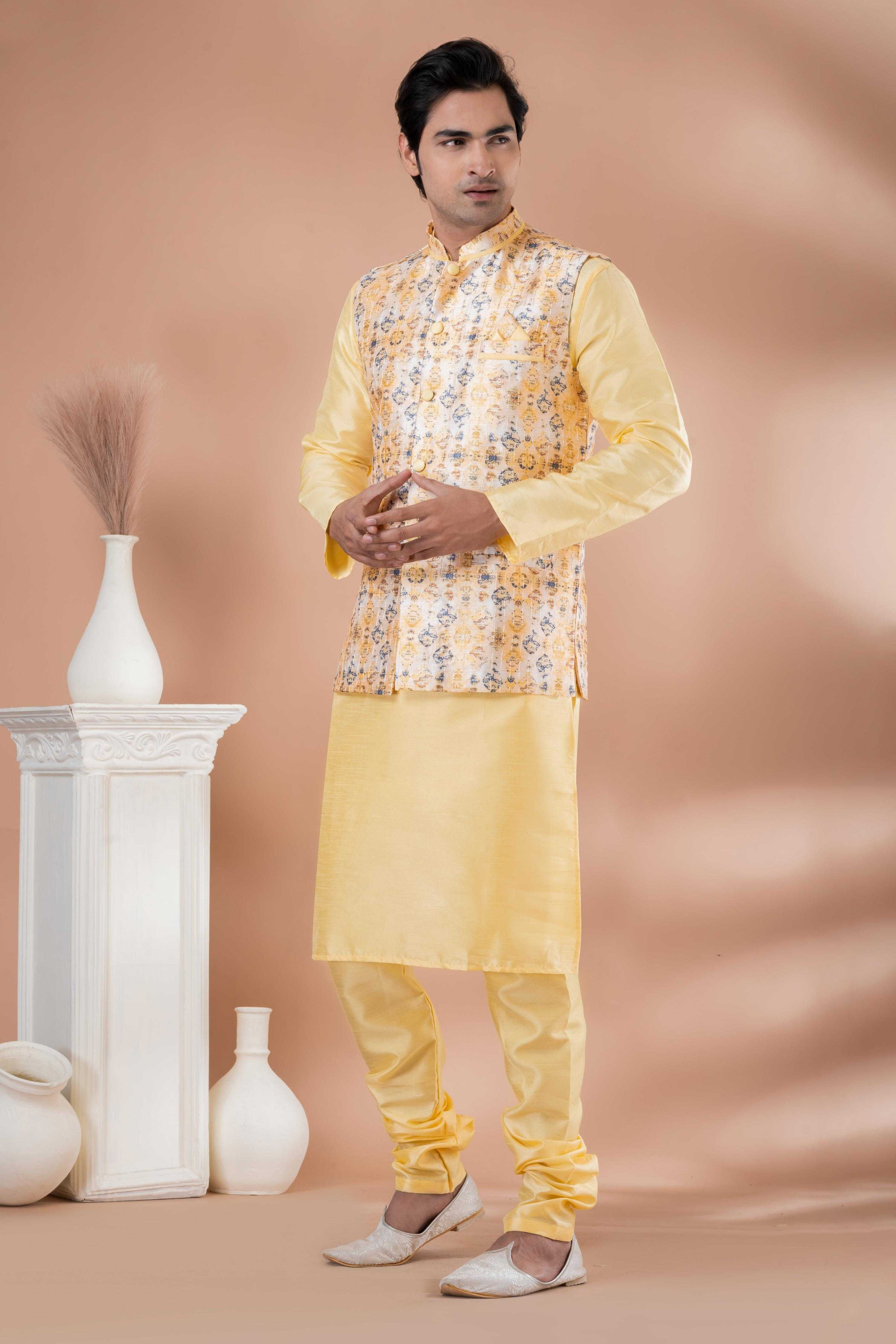Ynf Banarasi Soft Silk RIN223 2332B Mens Wear Wholesale Nehru Jacket Festive & Wedding Coats Modi Jackets Manufacturer