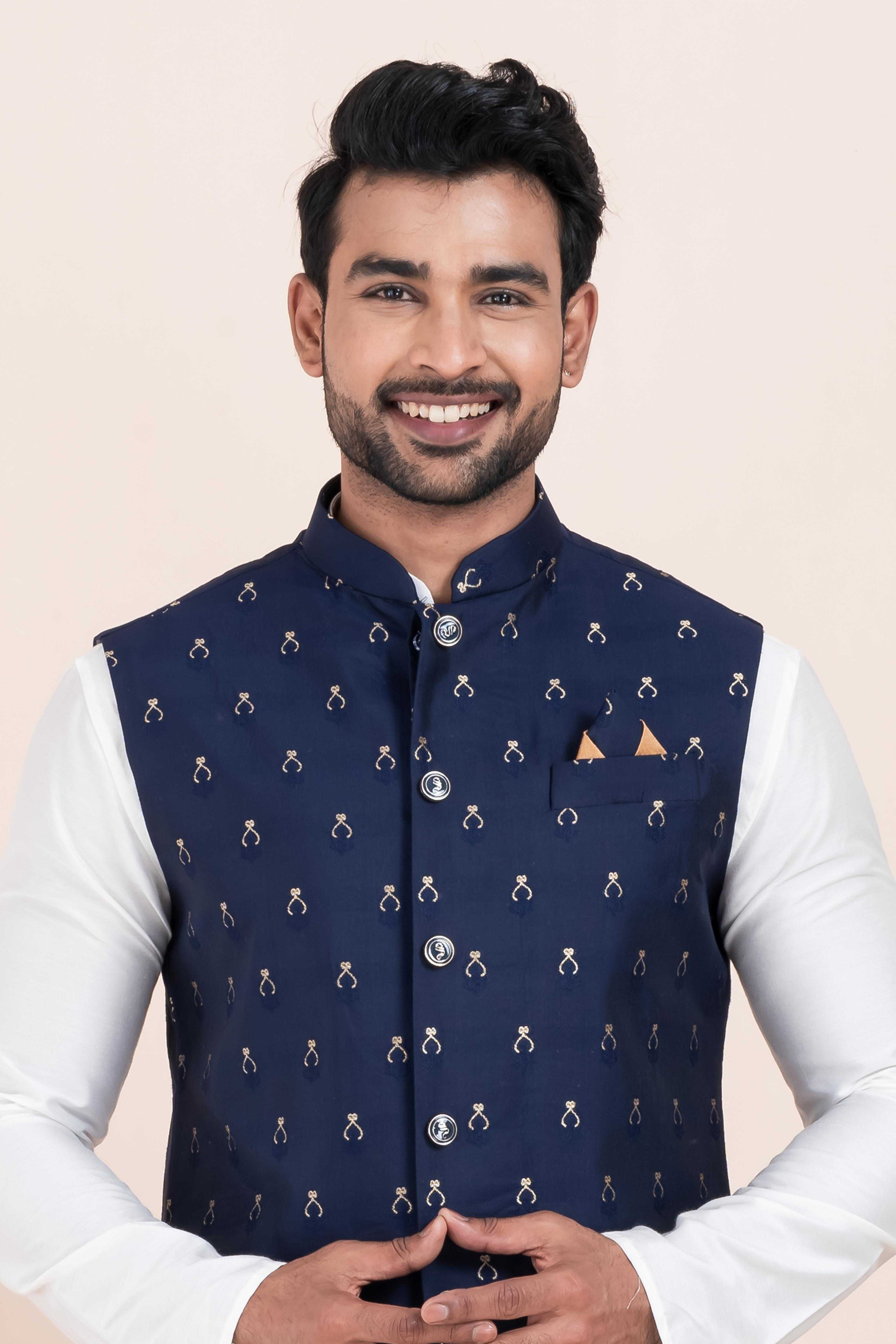 Ynf Banarasi Soft Silk RIN223 2360A Mens Wear Festive Collections Wholesale Nehru Jacket Onam Collections Modi Jackets Manufacturer