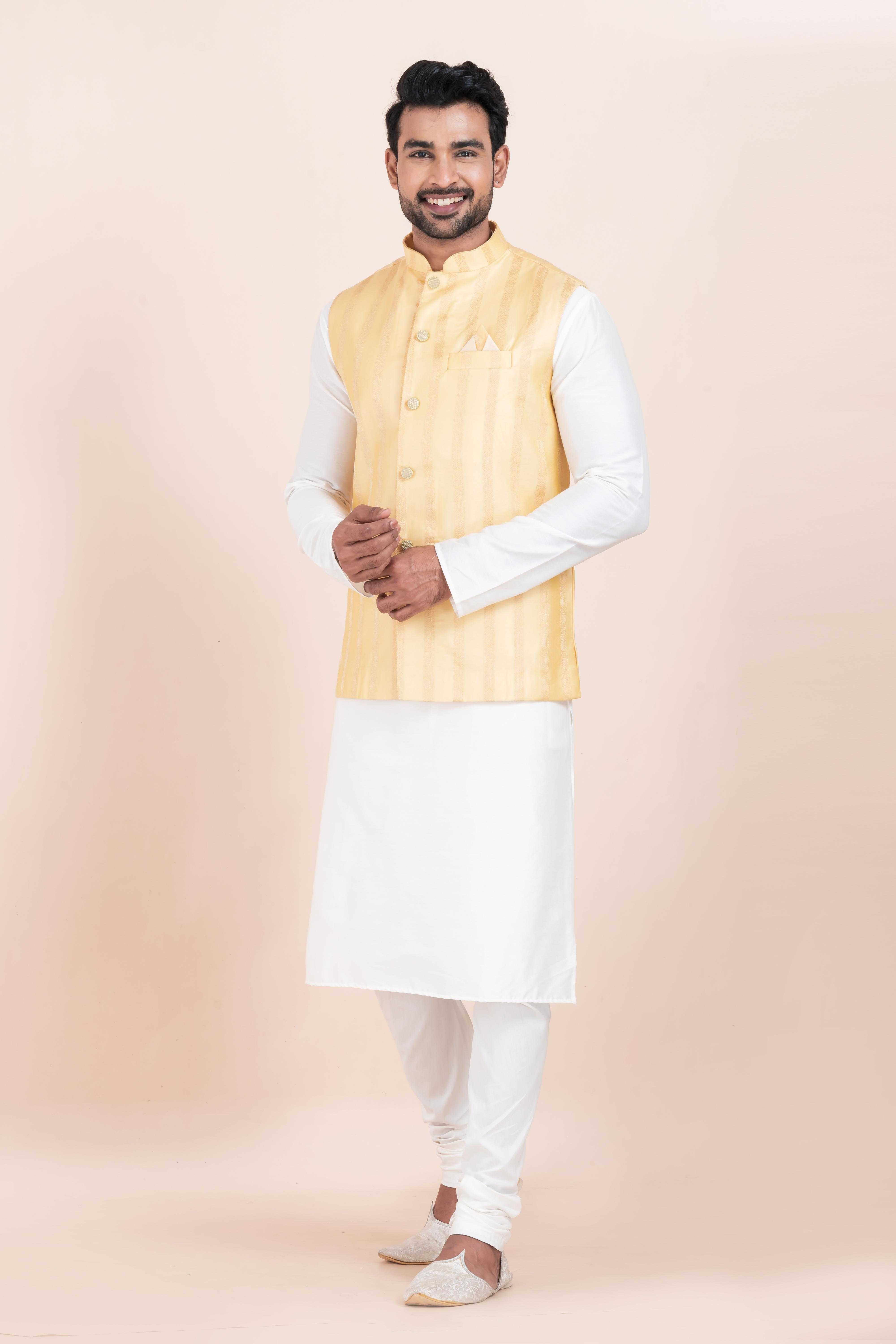 Ynf Banarasi Soft Silk RIN223 2361B Mens Wear Festive Collections Wholesale Nehru Jacket Onam Collections Modi Jackets Manufacturer
