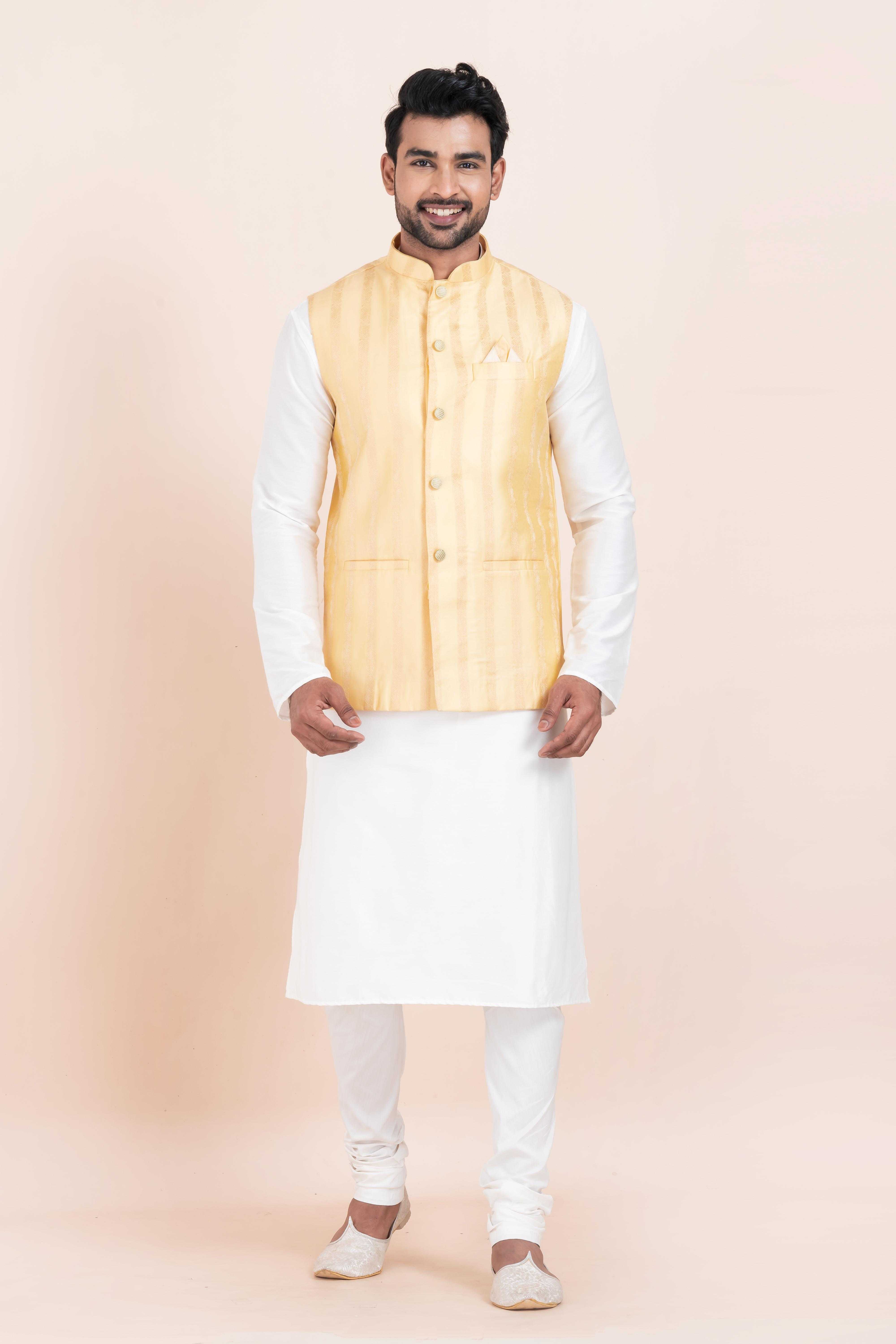 Ynf Banarasi Soft Silk RIN223 2361C Mens Wear Festive Collections Wholesale Nehru Jacket Onam Collections Modi Jackets Manufacturer