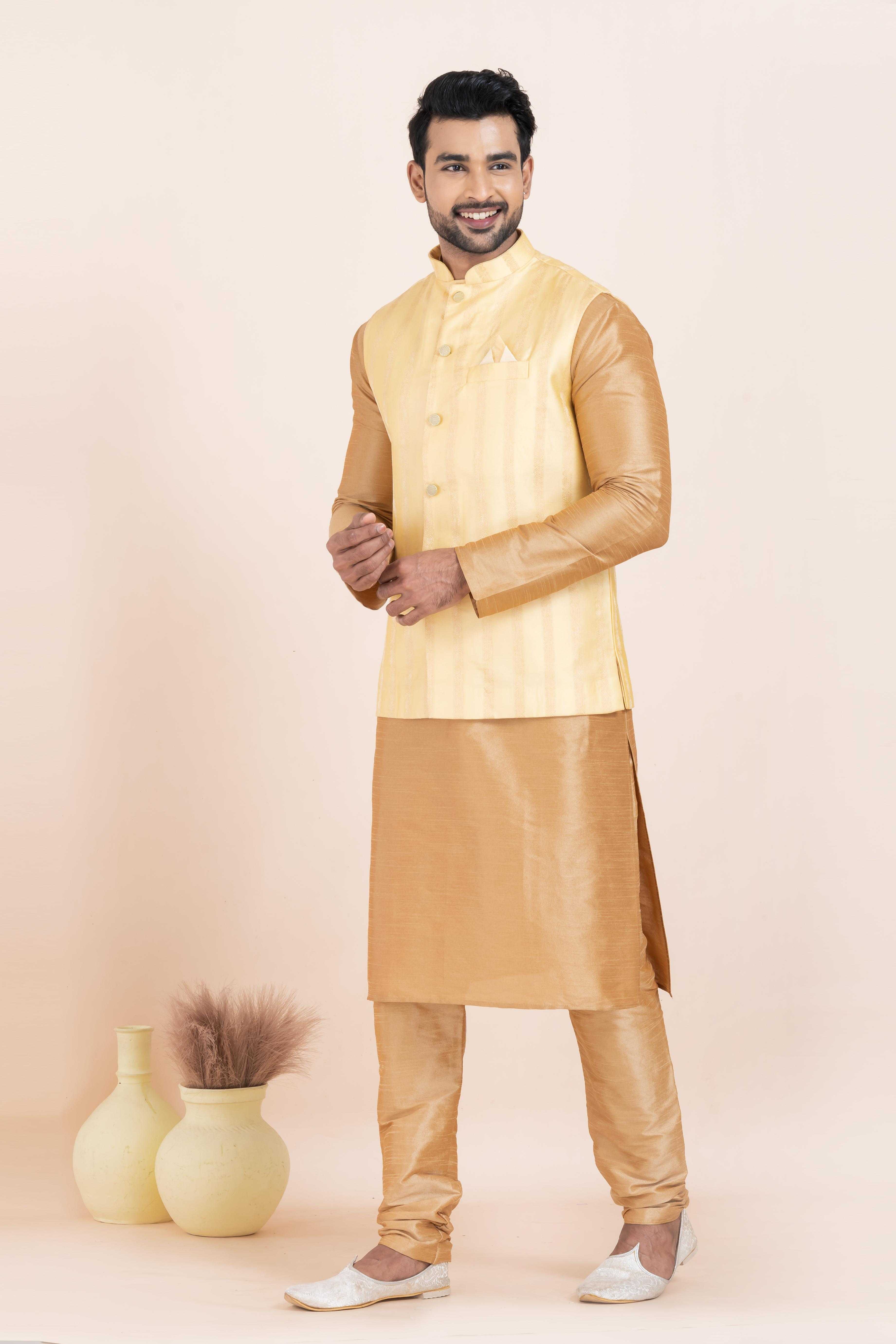 Ynf Banarasi Soft Silk RIN223 2363B Mens Wear Wholesale Nehru Jacket Festive & Wedding Coats Modi Jackets Manufacturer