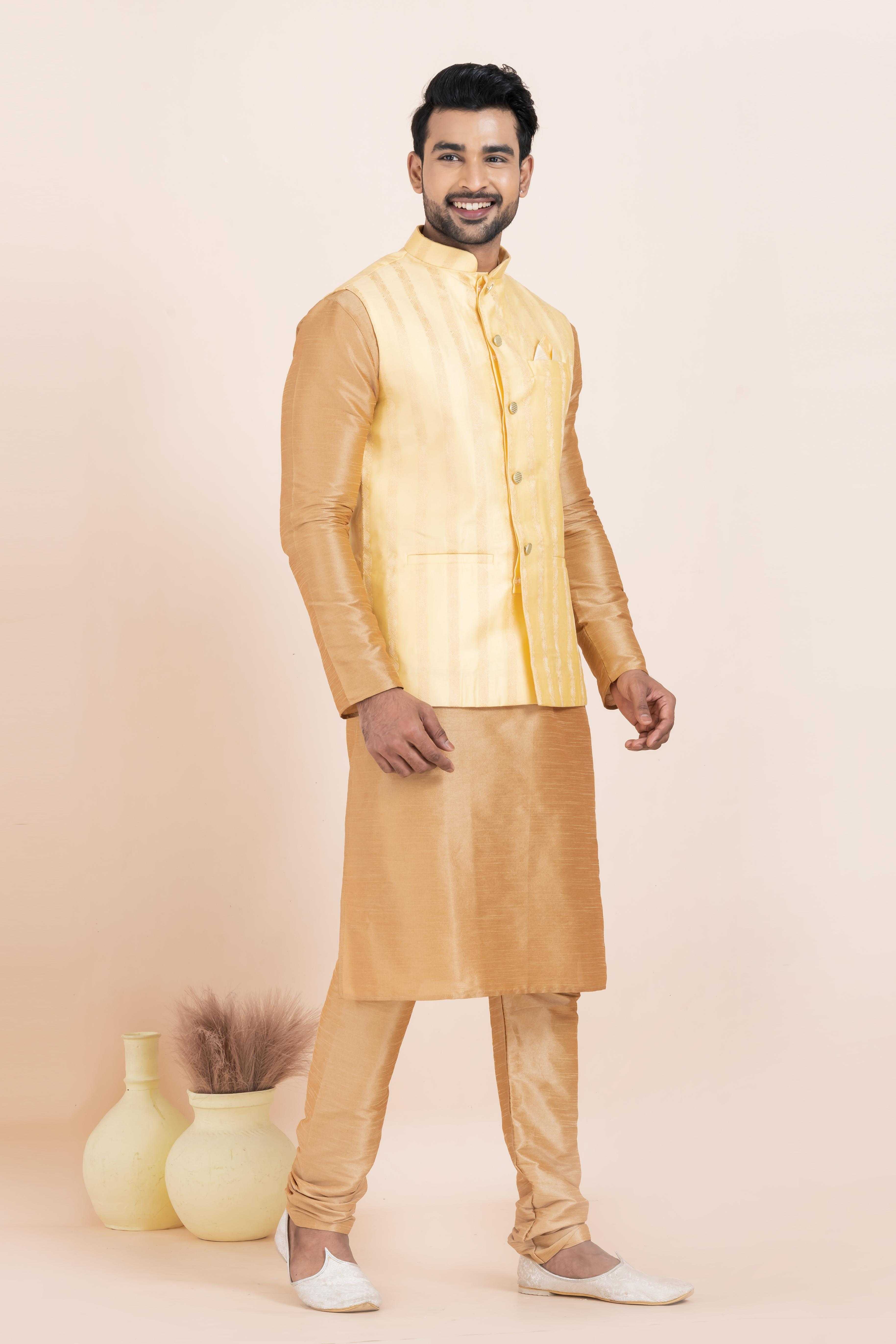 Ynf Banarasi Soft Silk RIN223 2363B Mens Wear Wholesale Nehru Jacket Festive & Wedding Coats Modi Jackets Manufacturer