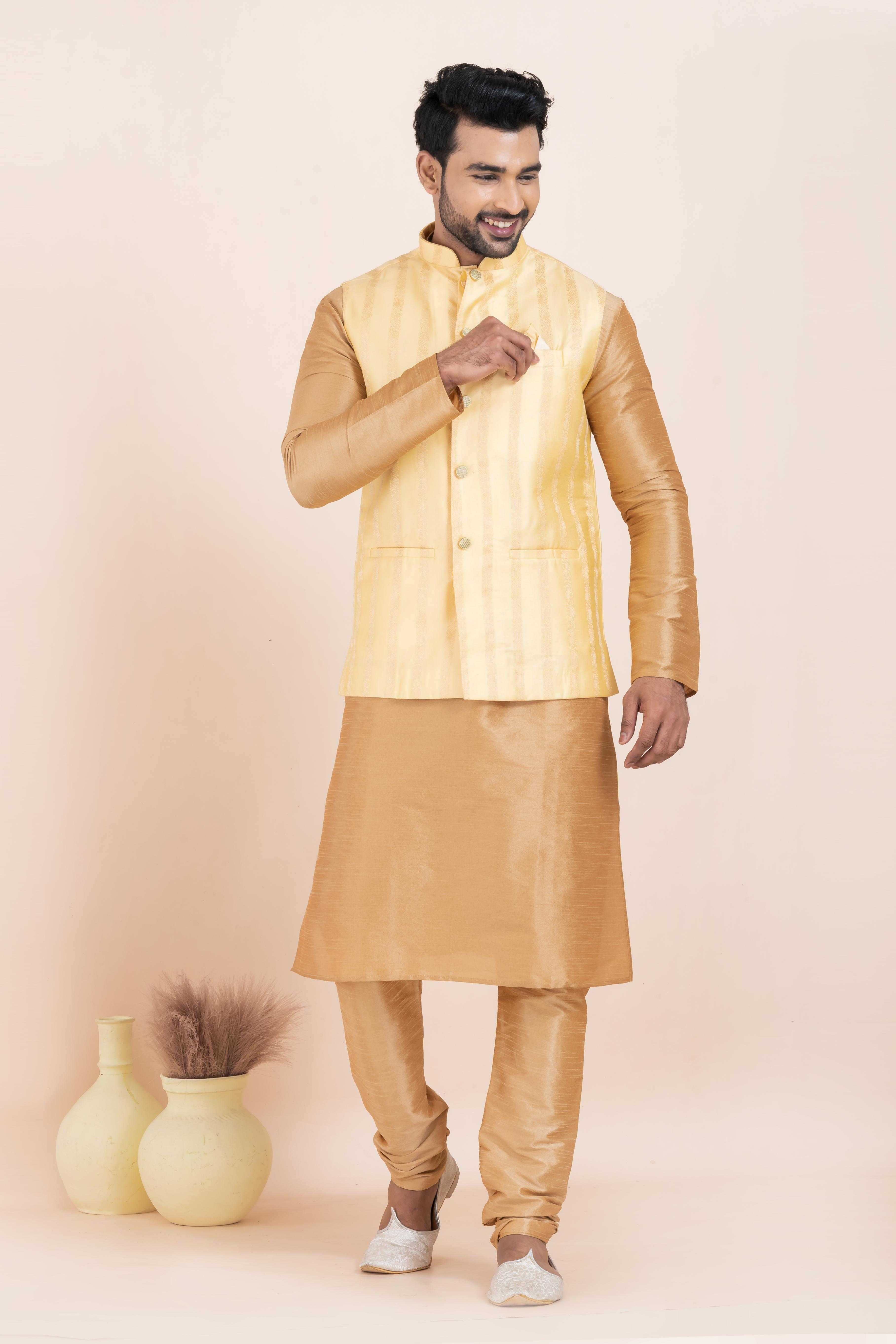 Ynf Banarasi Soft Silk RIN223 2363B Mens Wear Wholesale Nehru Jacket Festive & Wedding Coats Modi Jackets Manufacturer
