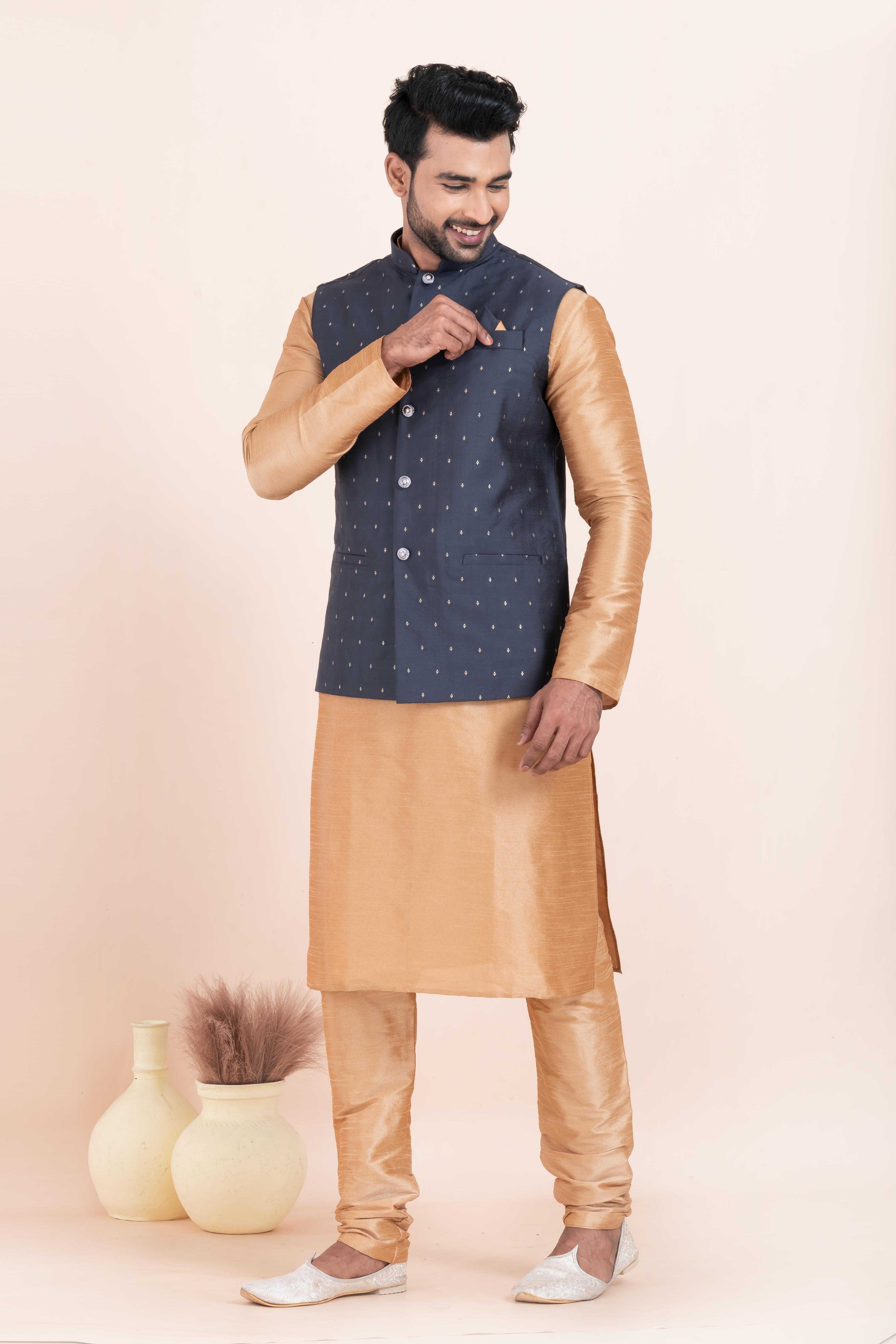 Ynf Banarasi Soft Silk RIN223 2364B Mens Wear Wholesale Nehru Jacket Festive & Wedding Coats Modi Jackets Manufacturer