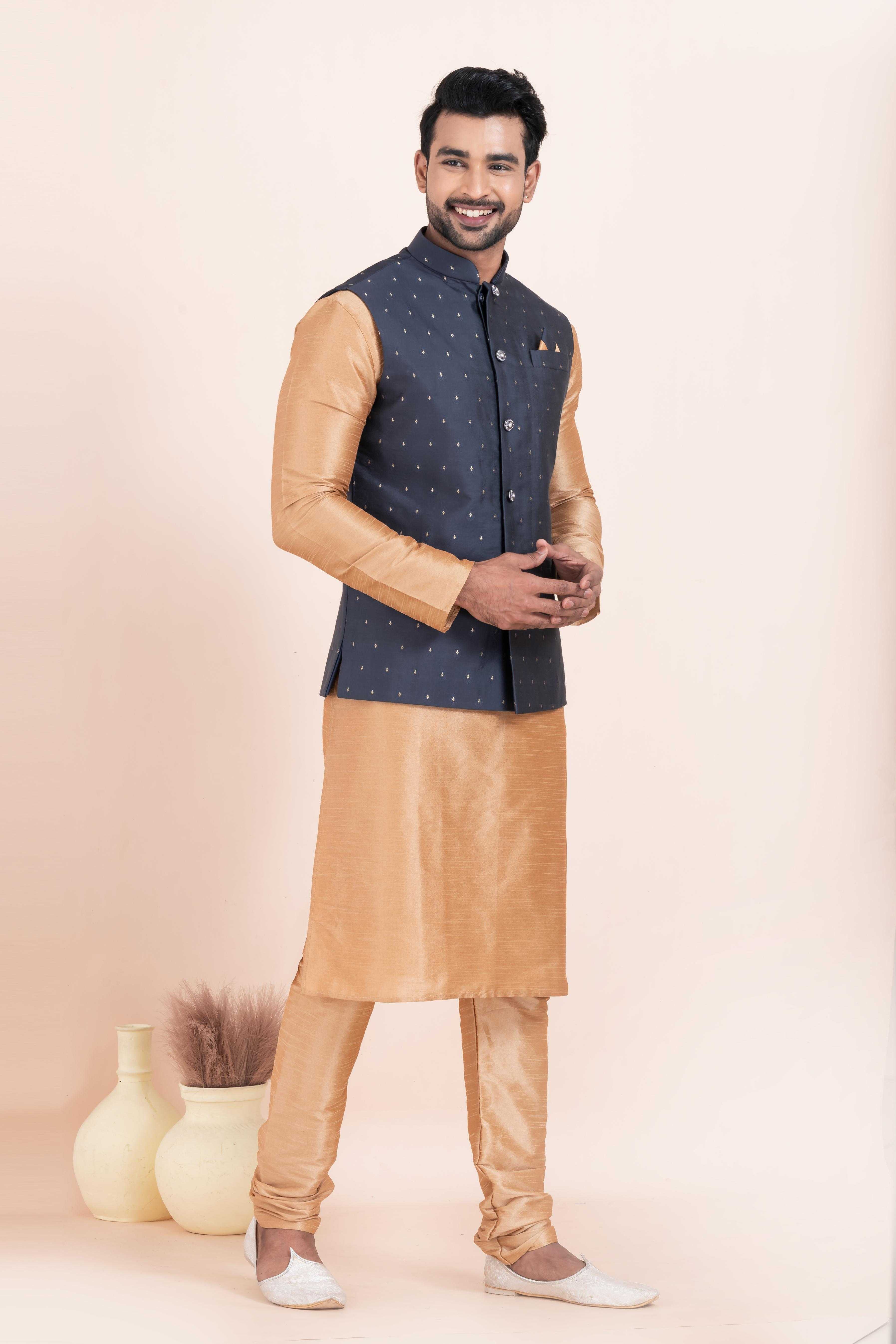 Ynf Banarasi Soft Silk RIN223 2364B Mens Wear Wholesale Nehru Jacket Festive & Wedding Coats Modi Jackets Manufacturer