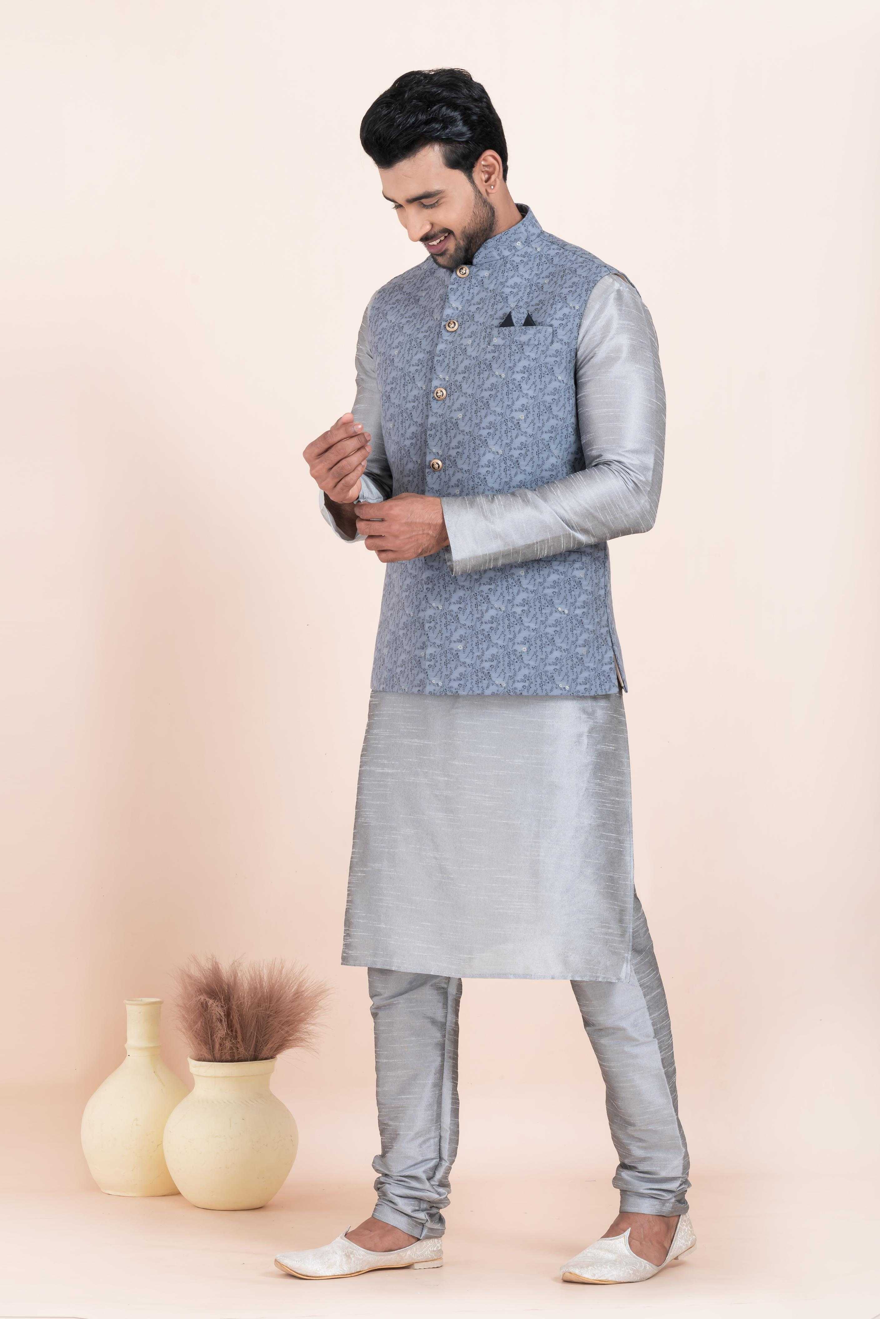 Ynf Banarasi Soft Silk RIN223 2365C Mens Wear Wholesale Nehru Jacket Festive & Wedding Coats Modi Jackets Manufacturer