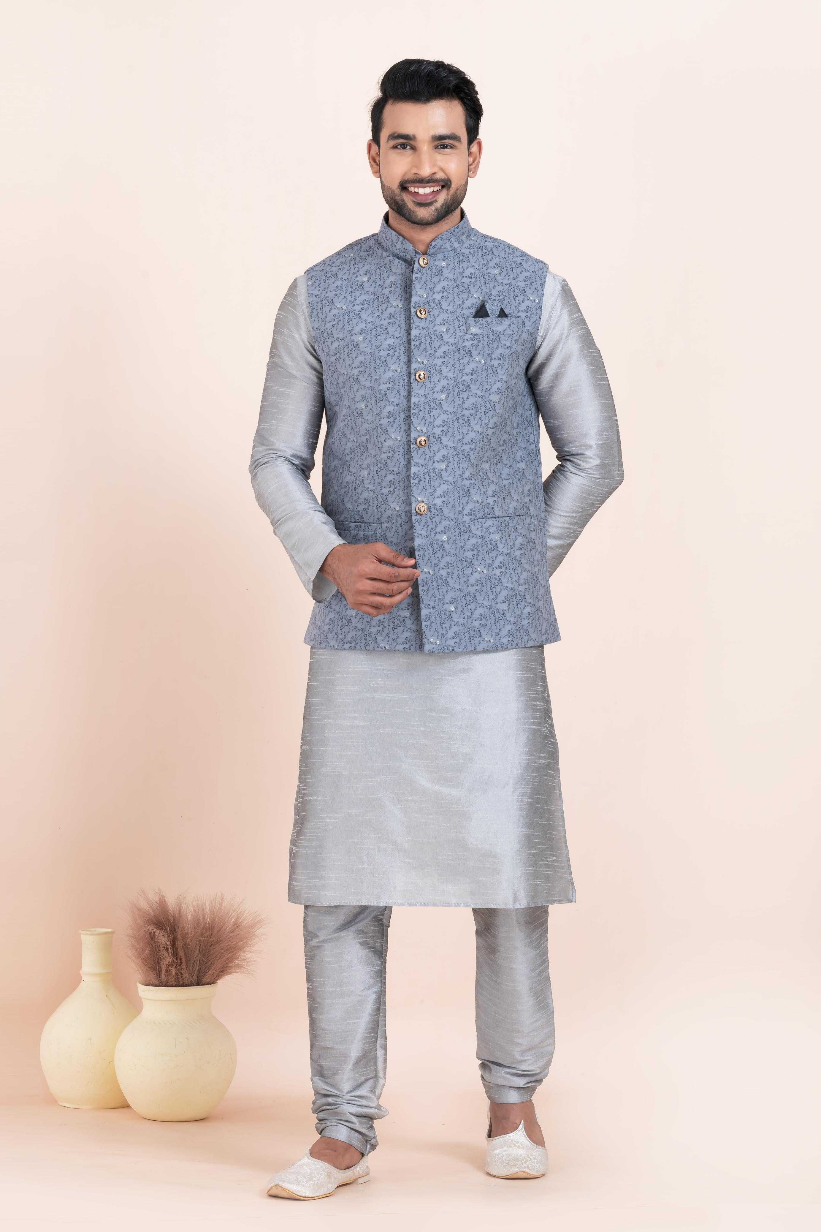 Ynf Banarasi Soft Silk RIN223 2365C Mens Wear Wholesale Nehru Jacket Festive & Wedding Coats Modi Jackets Manufacturer
