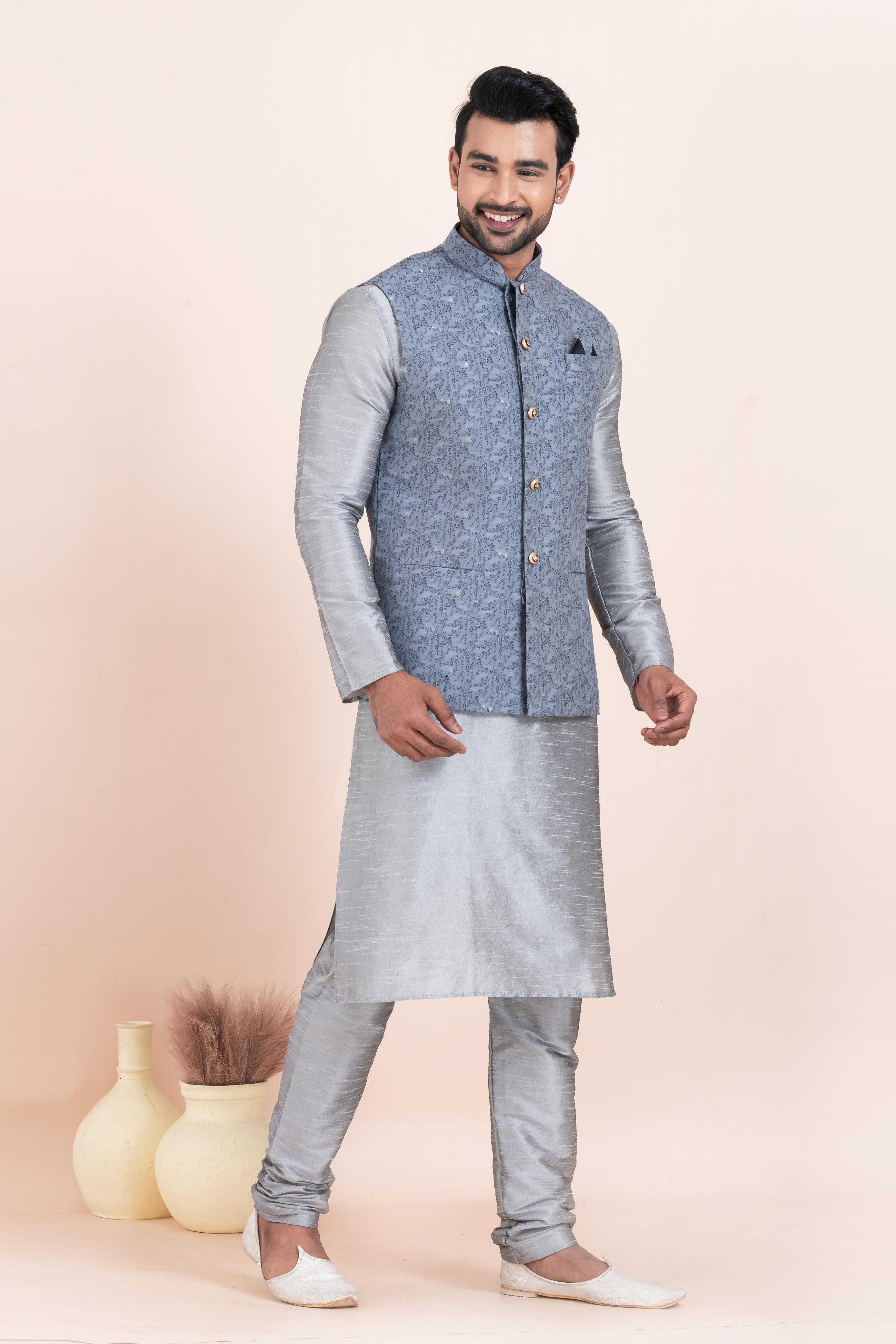 Ynf Banarasi Soft Silk RIN223 2365C Mens Wear Wholesale Nehru Jacket Festive & Wedding Coats Modi Jackets Manufacturer