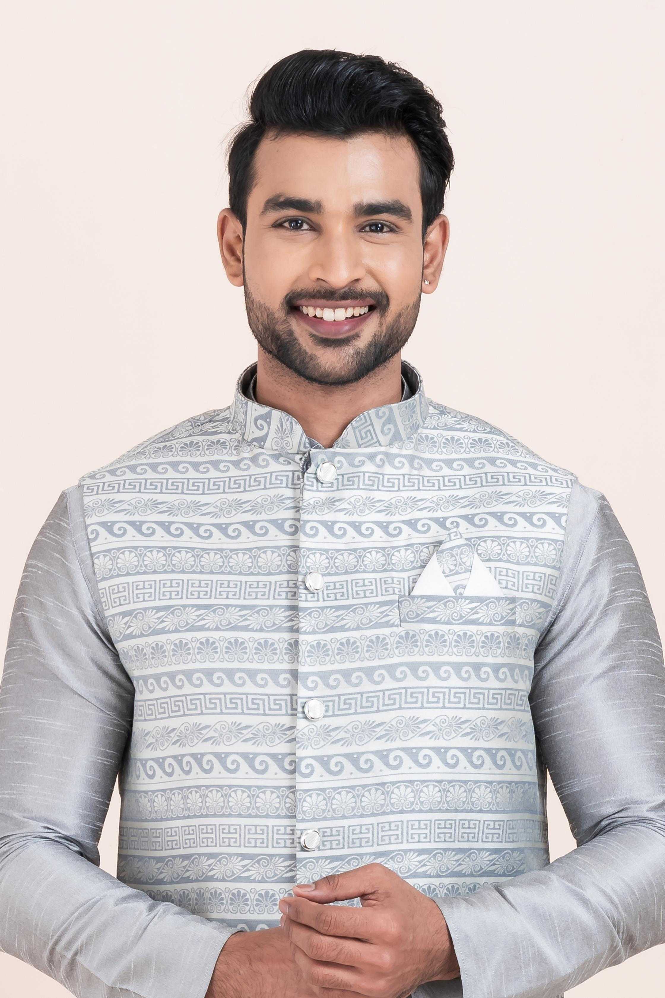 Ynf Banarasi Soft Silk RIN223 2366A Mens Wear Wholesale Nehru Jacket Festive & Wedding Coats Modi Jackets Manufacturer
