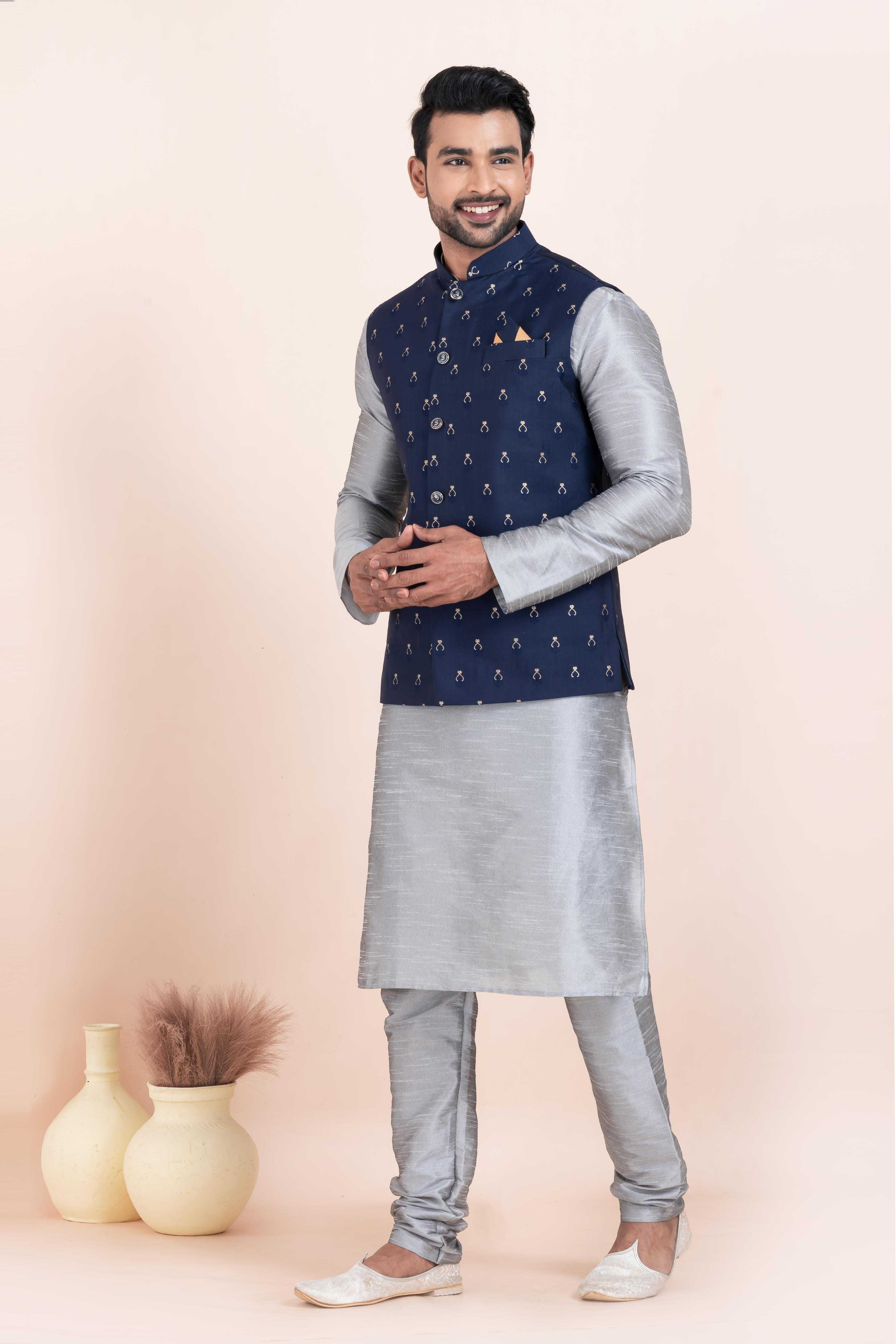 Ynf Banarasi Soft Silk RIN223 2367C Mens Wear Wholesale Nehru Jacket Festive & Wedding Coats Modi Jackets Manufacturer