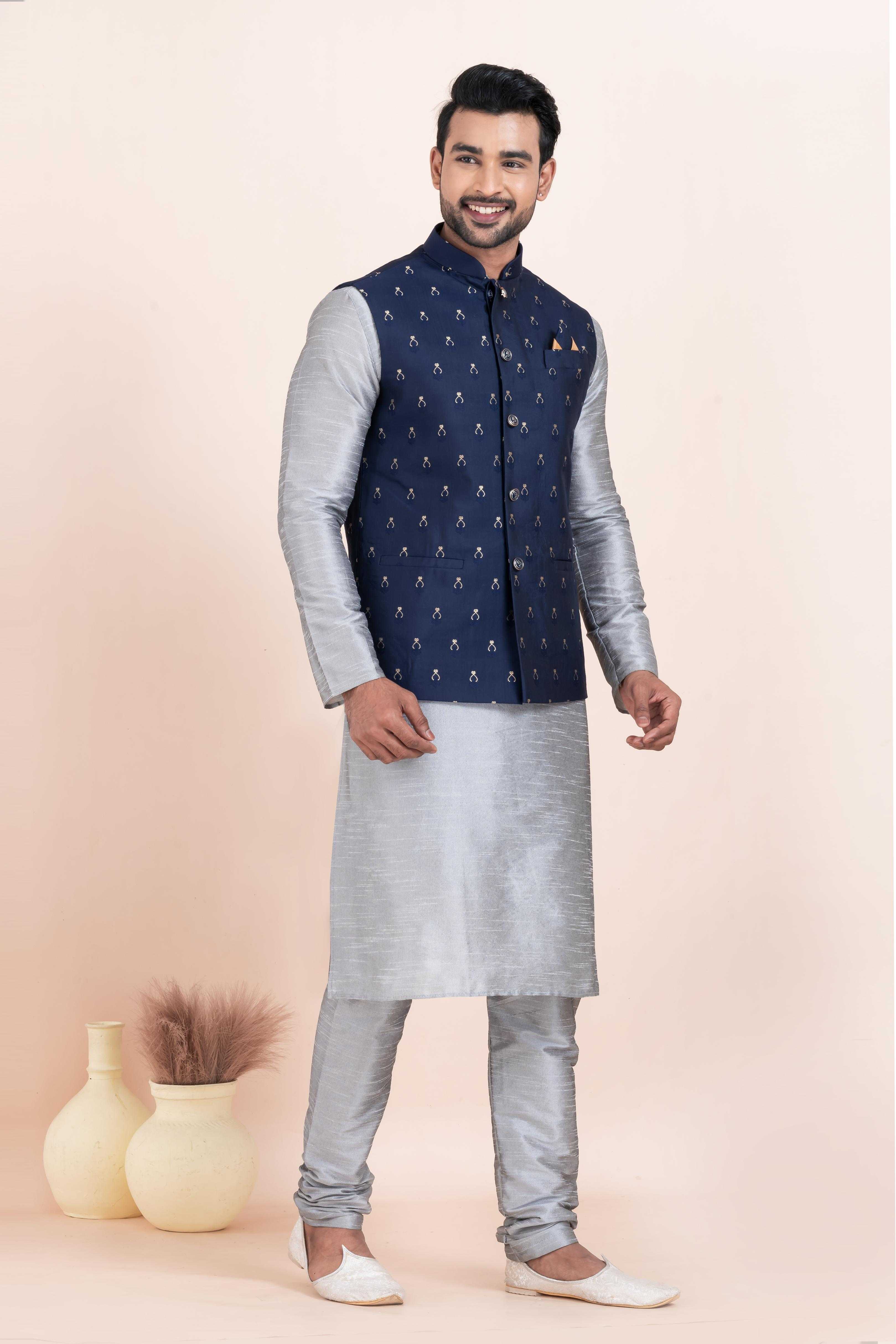 Ynf Banarasi Soft Silk RIN223 2367C Mens Wear Wholesale Nehru Jacket Festive & Wedding Coats Modi Jackets Manufacturer