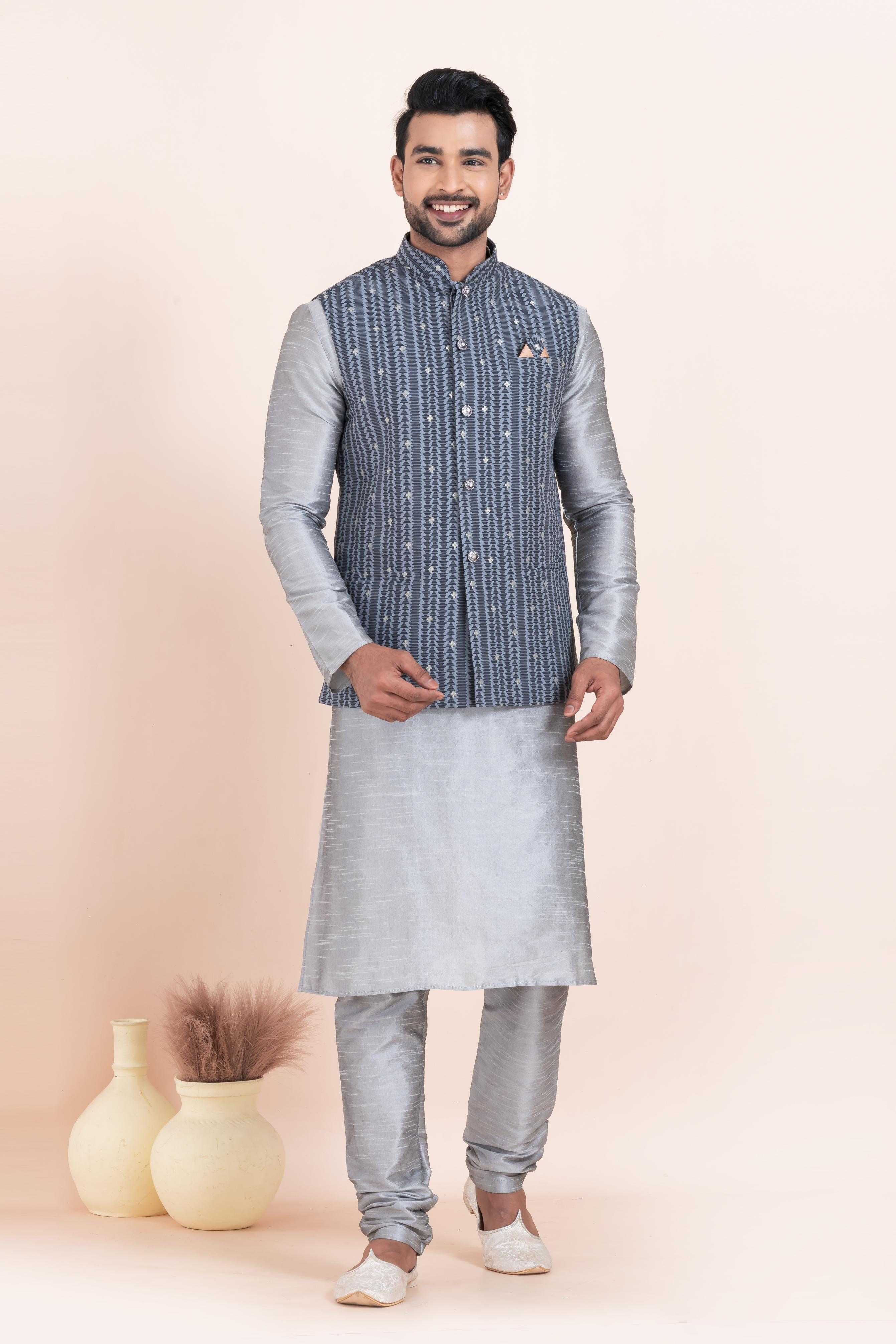 Ynf Banarasi Soft Silk RIN223 2368C Mens Wear Wholesale Nehru Jacket Festive & Wedding Coats Modi Jackets Manufacturer