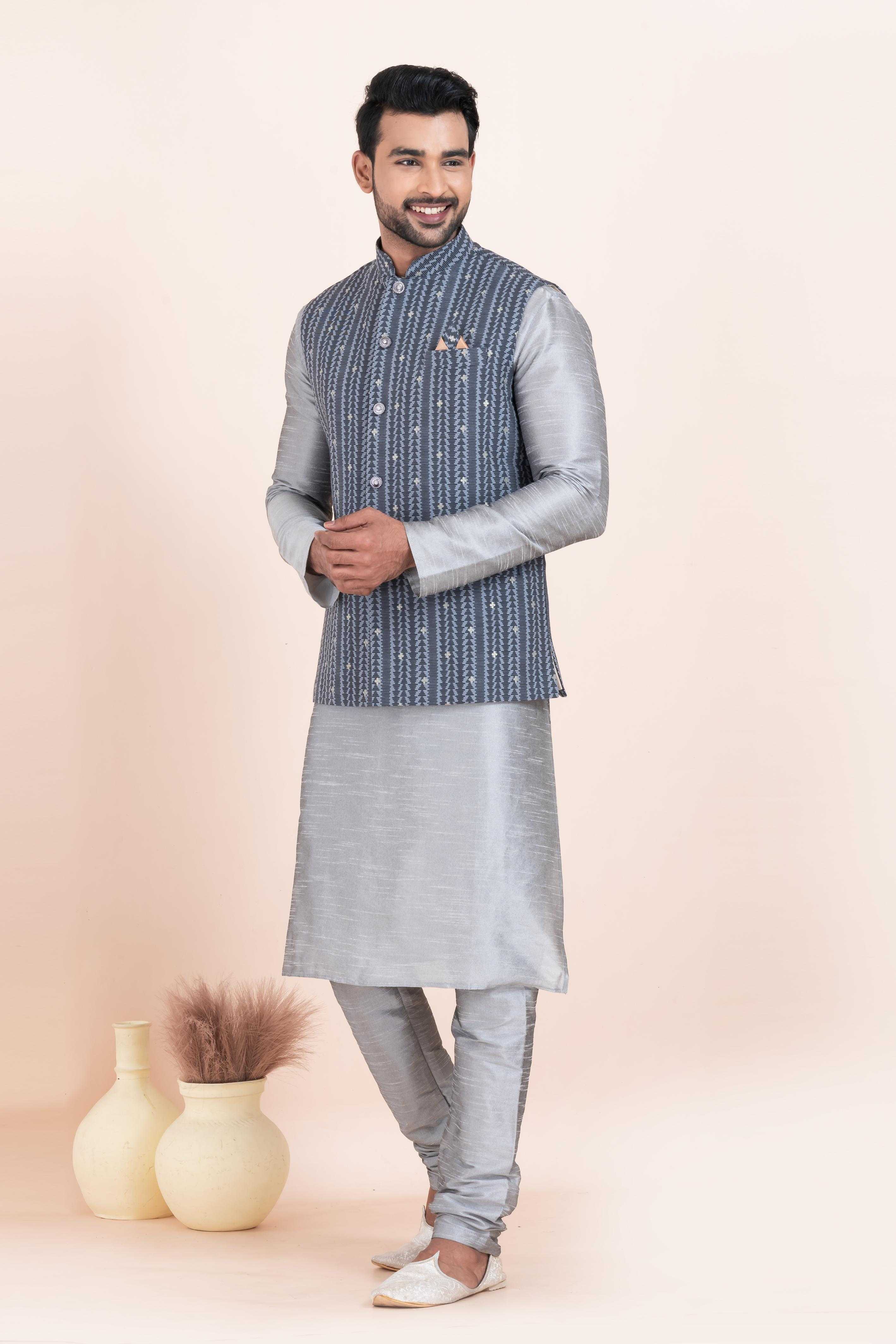 Ynf Banarasi Soft Silk RIN223 2368C Mens Wear Wholesale Nehru Jacket Festive & Wedding Coats Modi Jackets Manufacturer
