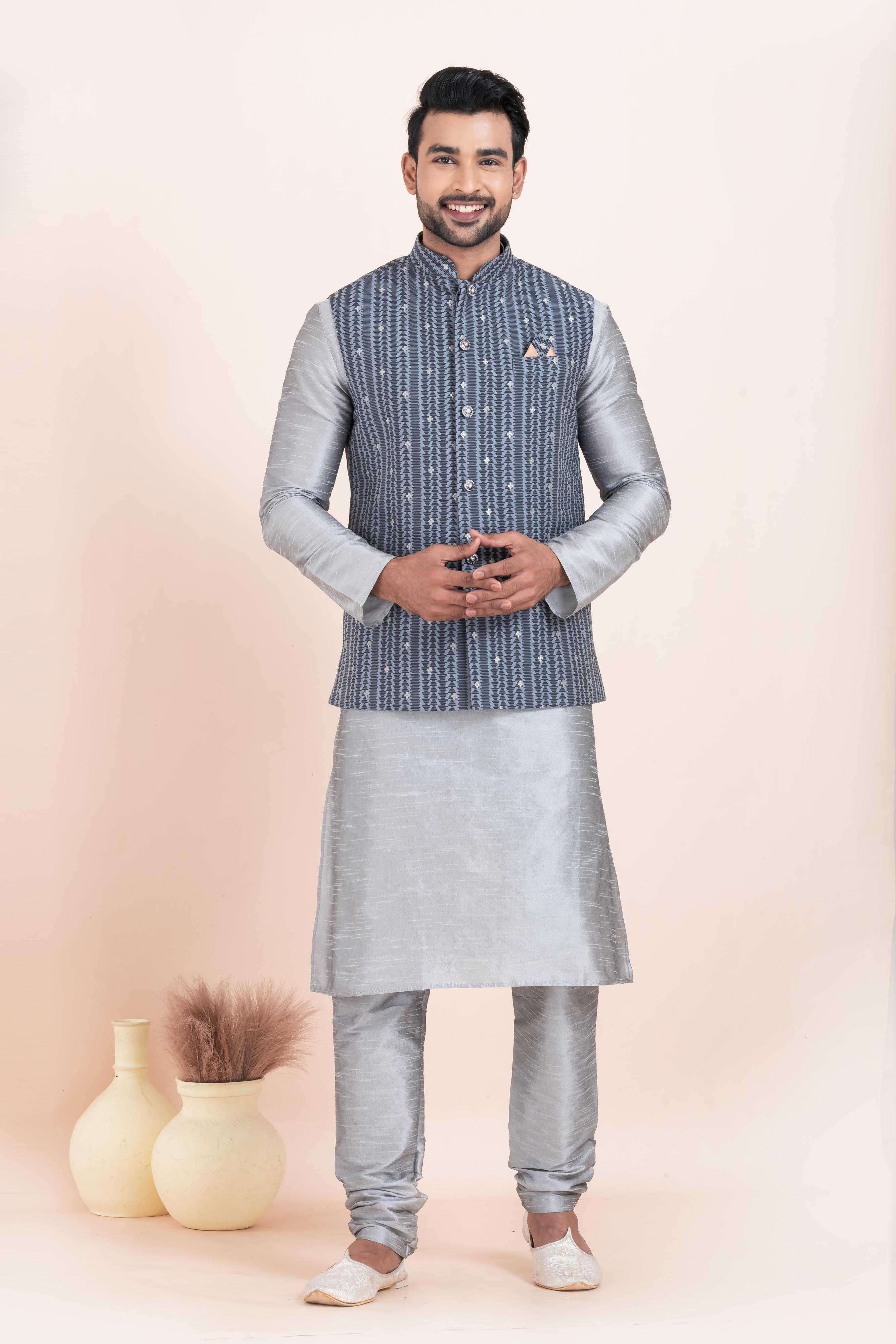 Ynf Banarasi Soft Silk RIN223 2368C Mens Wear Wholesale Nehru Jacket Festive & Wedding Coats Modi Jackets Manufacturer