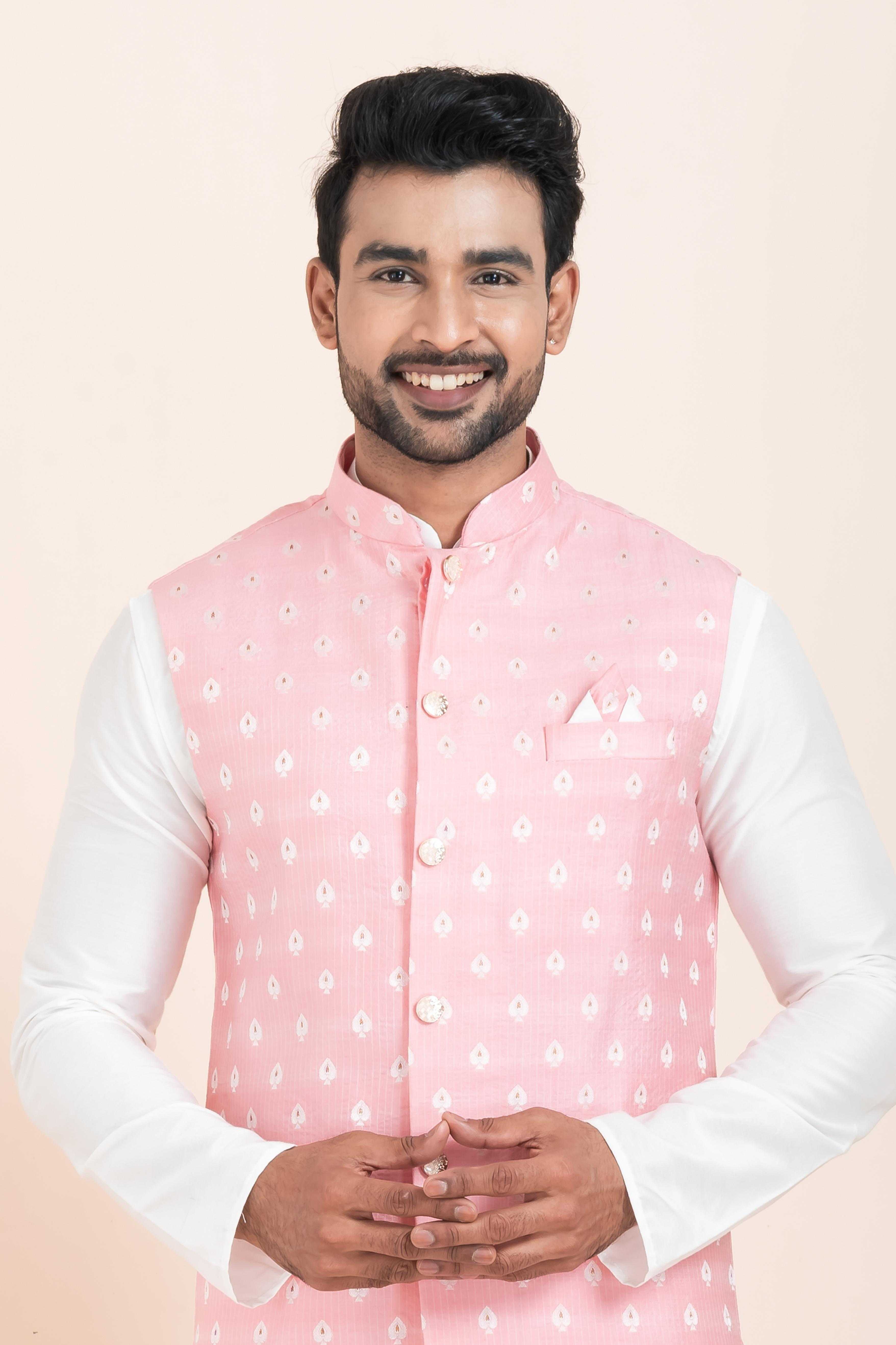 Ynf Banarasi Soft Silk RIN223 2369C Mens Wear Festive Collections Wholesale Nehru Jacket Onam Collections Modi Jackets Manufacturer