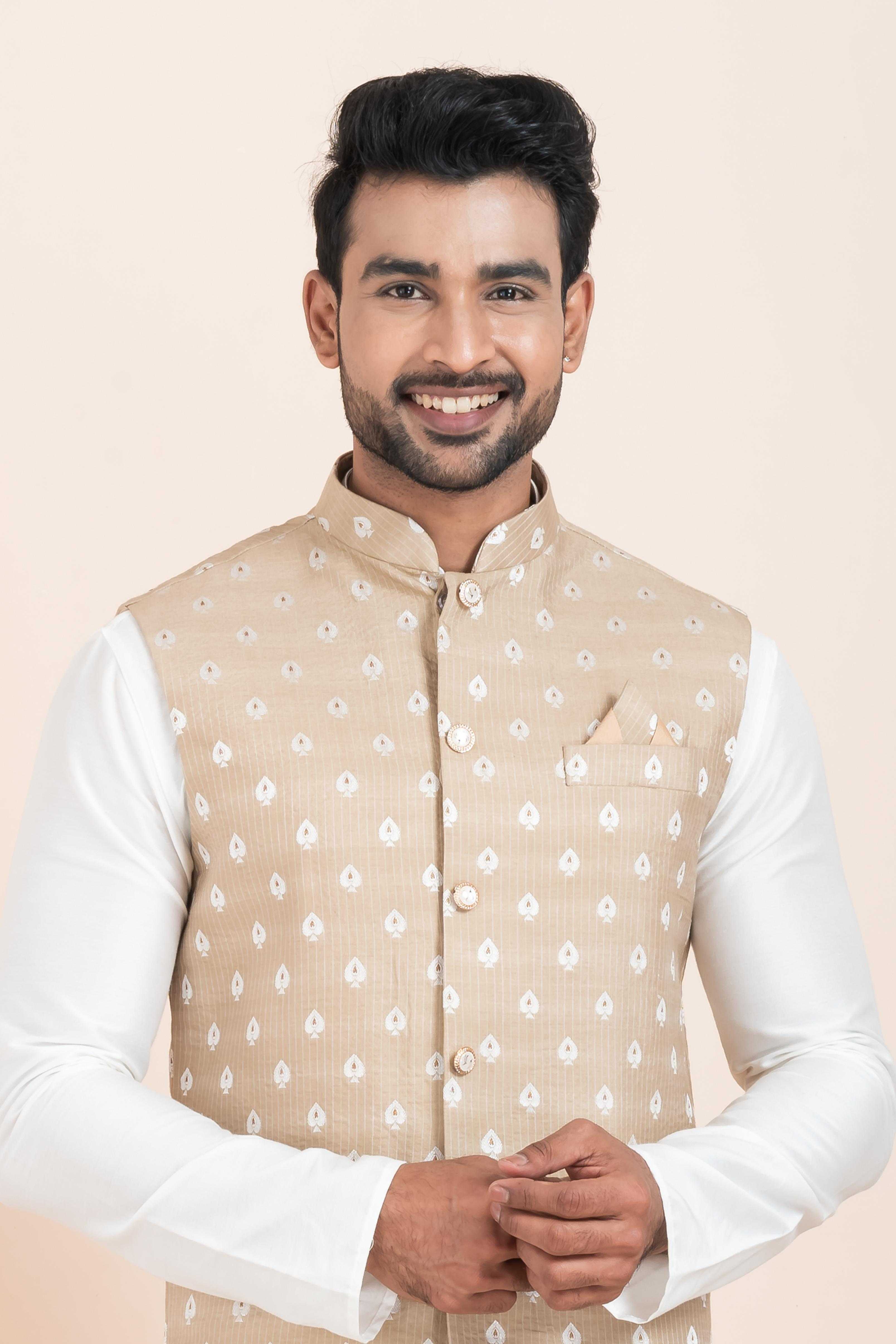 Ynf Banarasi Soft Silk RIN223 2370A Mens Wear Festive Collections Wholesale Nehru Jacket Onam Collections Modi Jackets Manufacturer