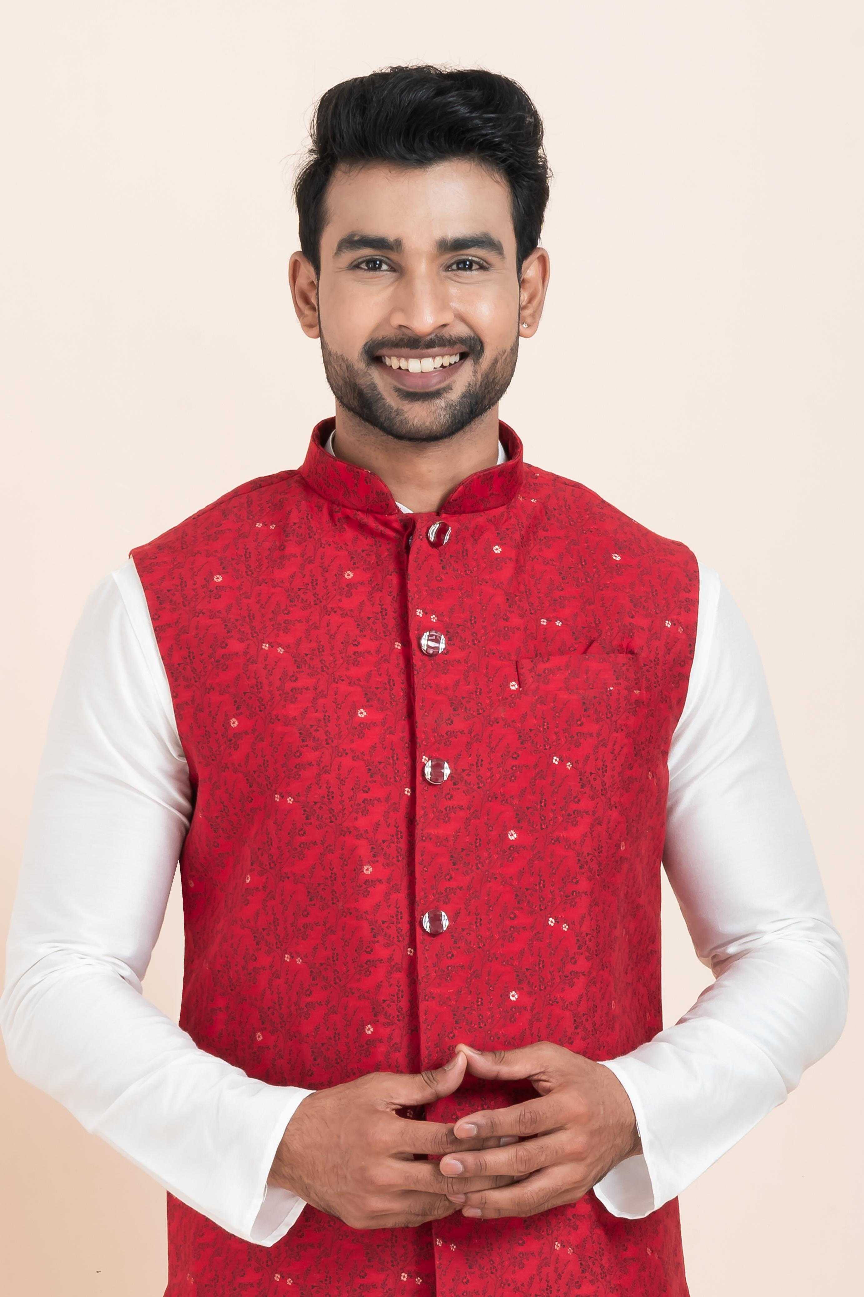 Ynf Banarasi Soft Silk RIN223 2373B Mens Wear Festive Collections Wholesale Nehru Jacket Onam Collections Modi Jackets Manufacturer