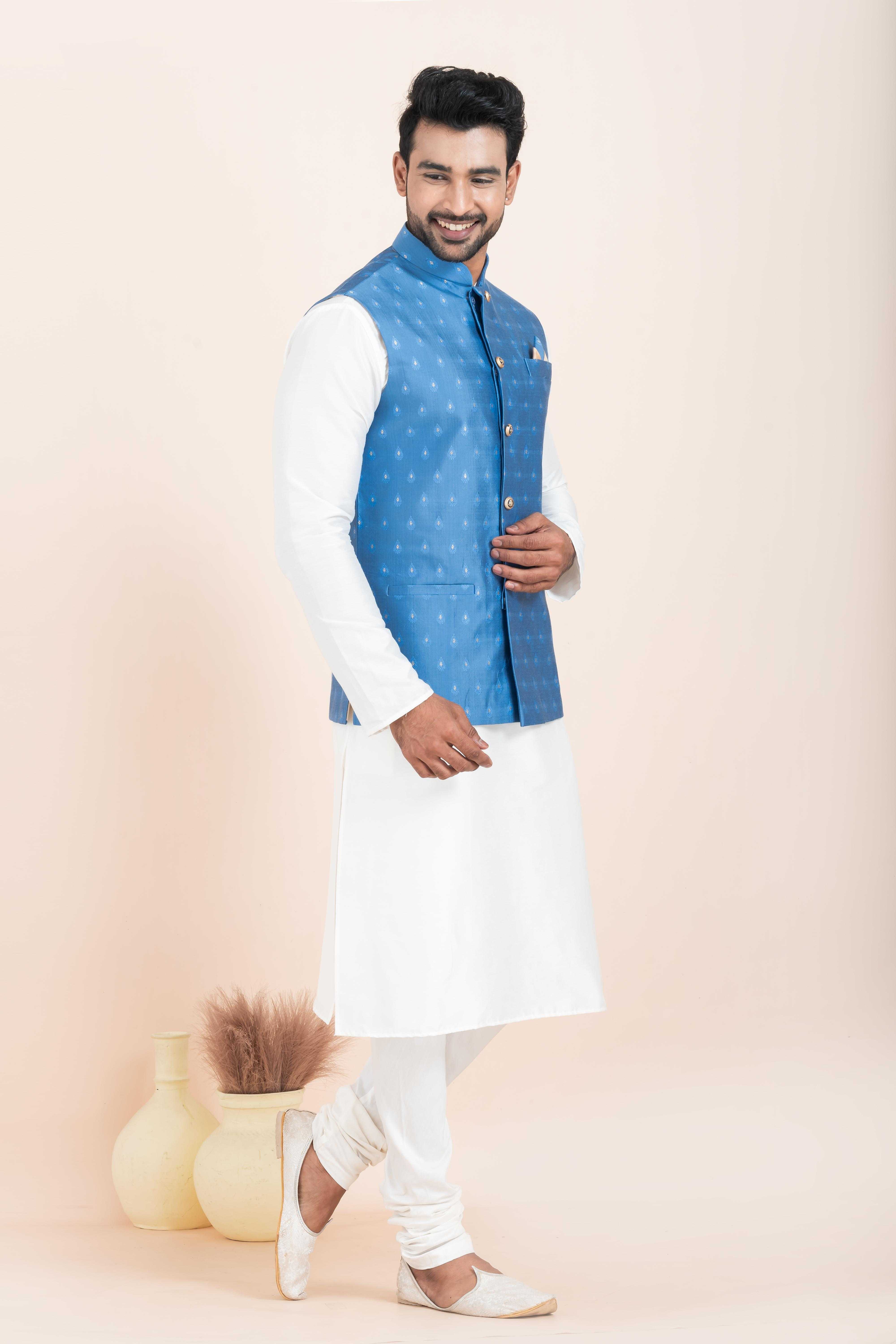 Ynf Banarasi Soft Silk RIN223 2374B Mens Wear Festive Collections Wholesale Nehru Jacket Onam Collections Modi Jackets Manufacturer