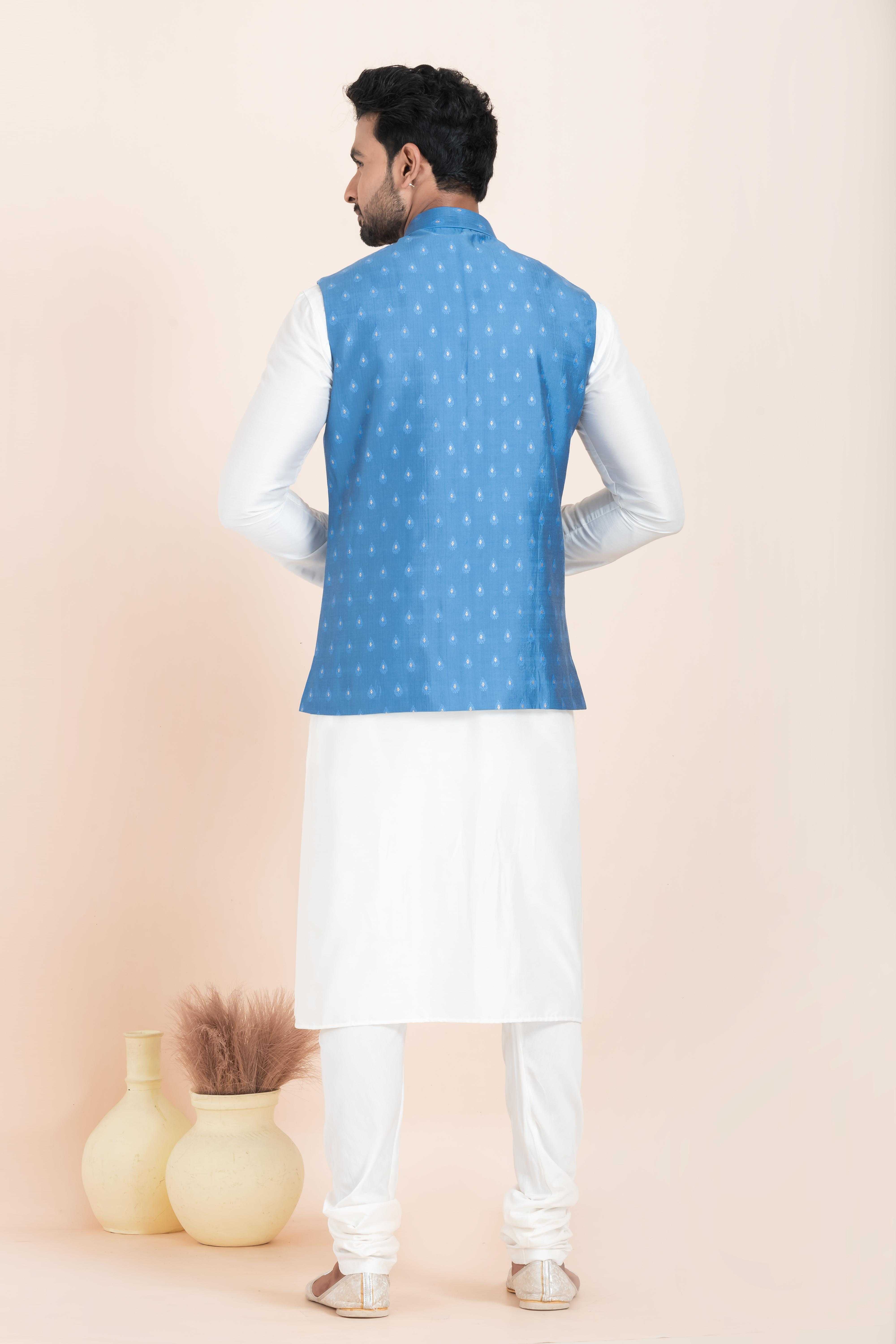 Ynf Banarasi Soft Silk RIN223 2374B Mens Wear Festive Collections Wholesale Nehru Jacket Onam Collections Modi Jackets Manufacturer