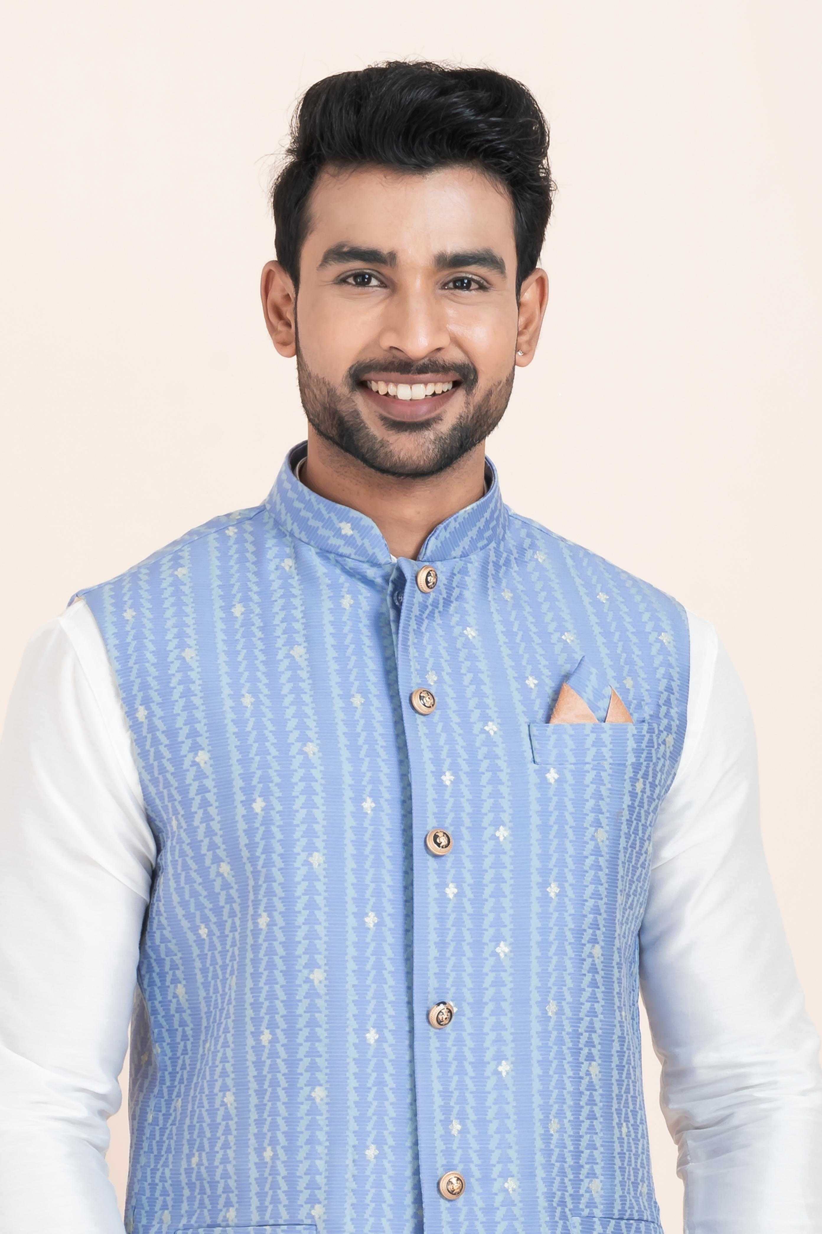 Ynf Banarasi Soft Silk RIN223 2375B Mens Wear Festive Collections Wholesale Nehru Jacket Onam Collections Modi Jackets Manufacturer
