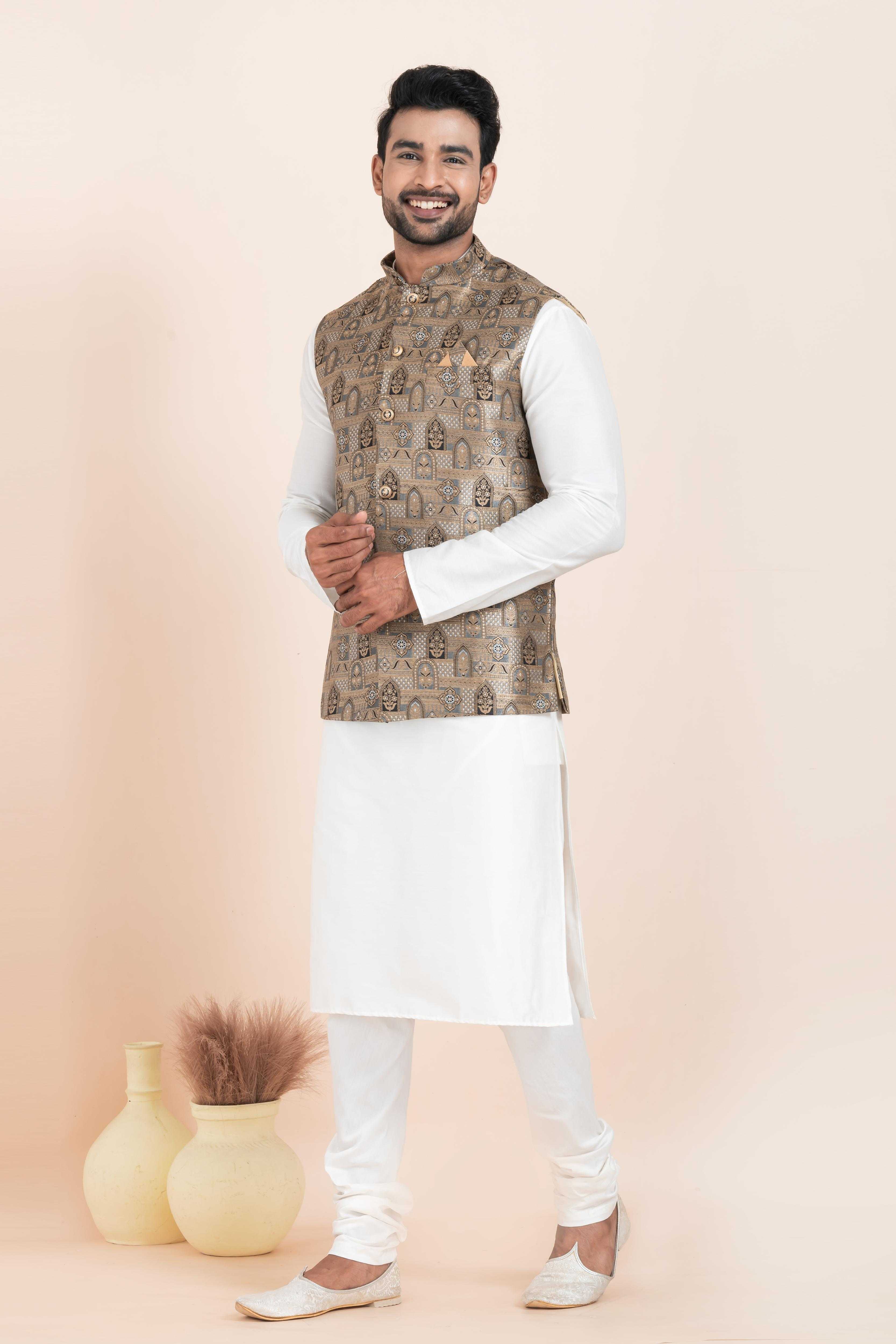 Ynf Banarasi Soft Silk RIN223 2376C Mens Wear Festive Collections Wholesale Nehru Jacket Onam Collections Modi Jackets Manufacturer