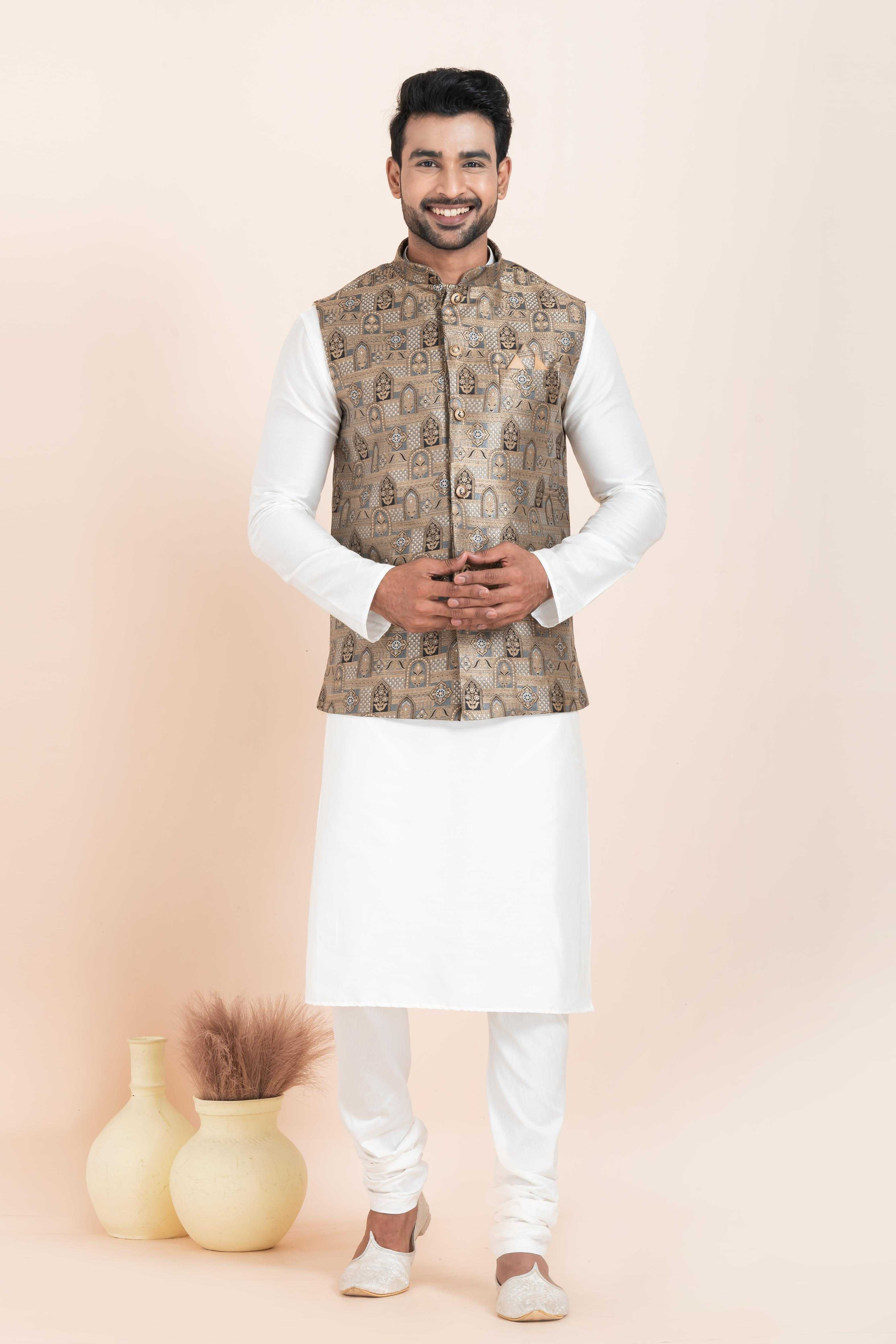 Ynf Banarasi Soft Silk RIN223 2376C Mens Wear Festive Collections Wholesale Nehru Jacket Onam Collections Modi Jackets Manufacturer