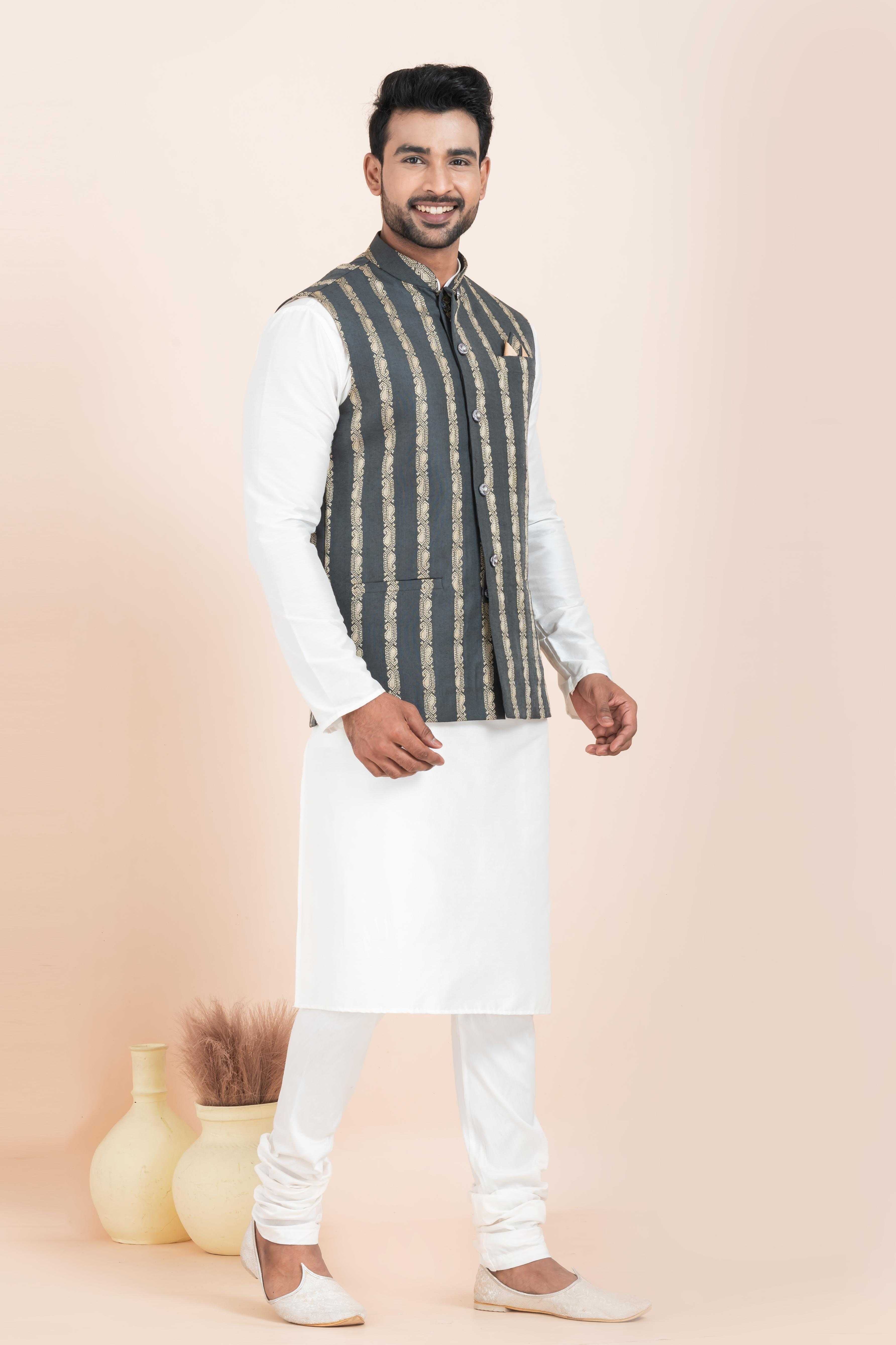Ynf Banarasi Soft Silk RIN223 2379C Mens Wear Festive Collections Wholesale Nehru Jacket Onam Collections Modi Jackets Manufacturer