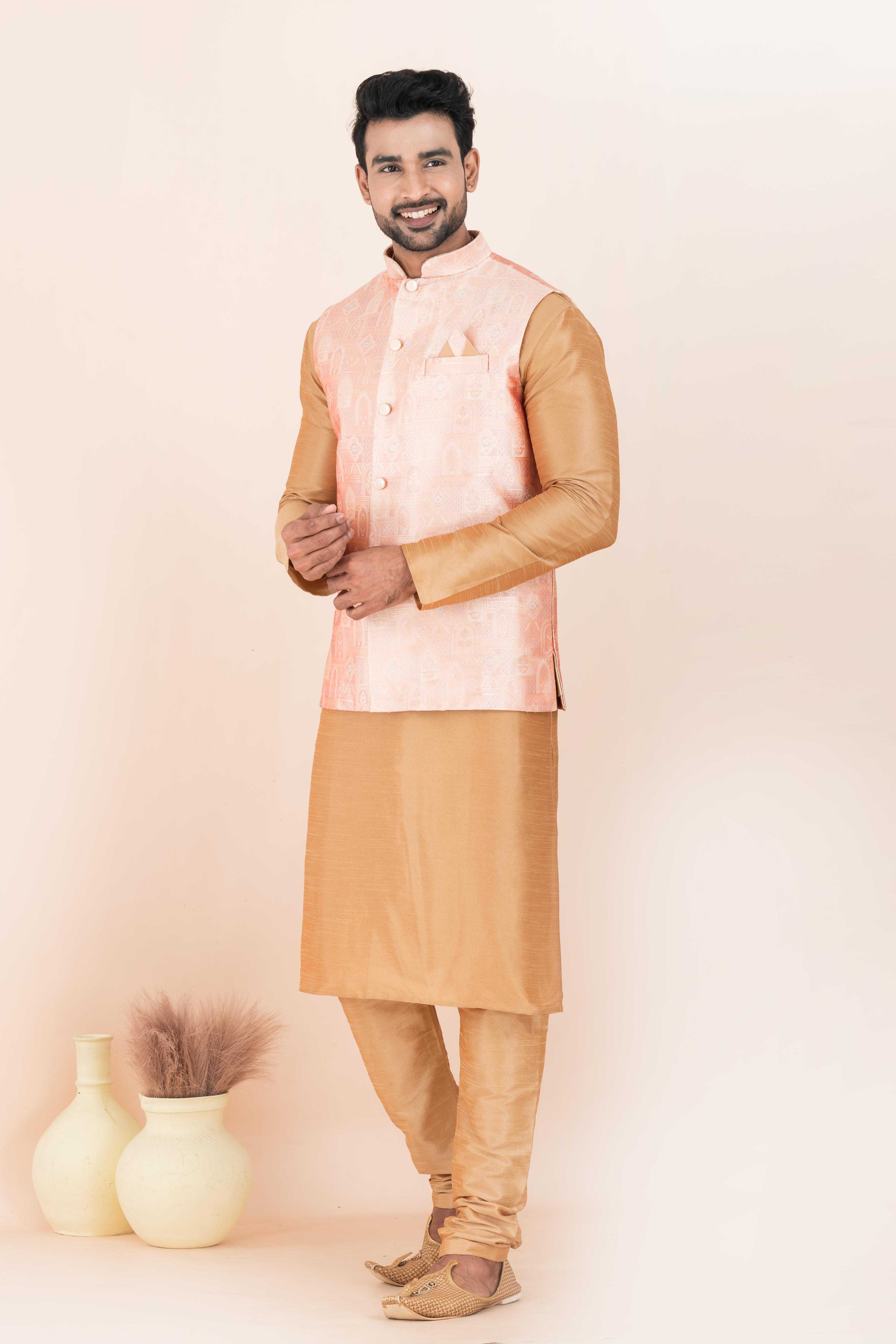 Ynf Banarasi Soft Silk RIN223 2380C Mens Wear Wholesale Nehru Jacket Festive & Wedding Coats Modi Jackets Manufacturer
