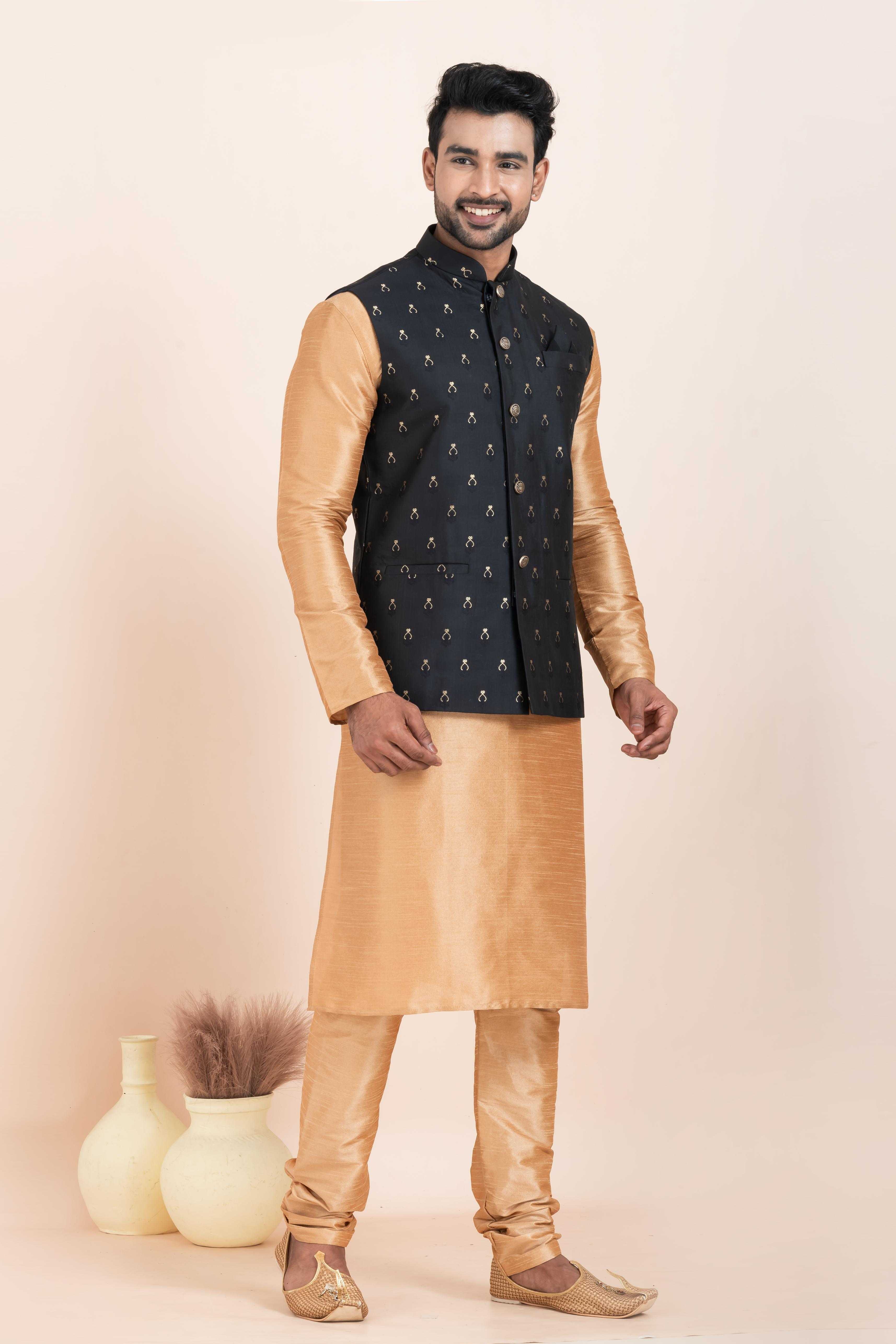 Ynf Banarasi Soft Silk RIN223 2381C Mens Wear Wholesale Nehru Jacket Festive & Wedding Coats Modi Jackets Manufacturer