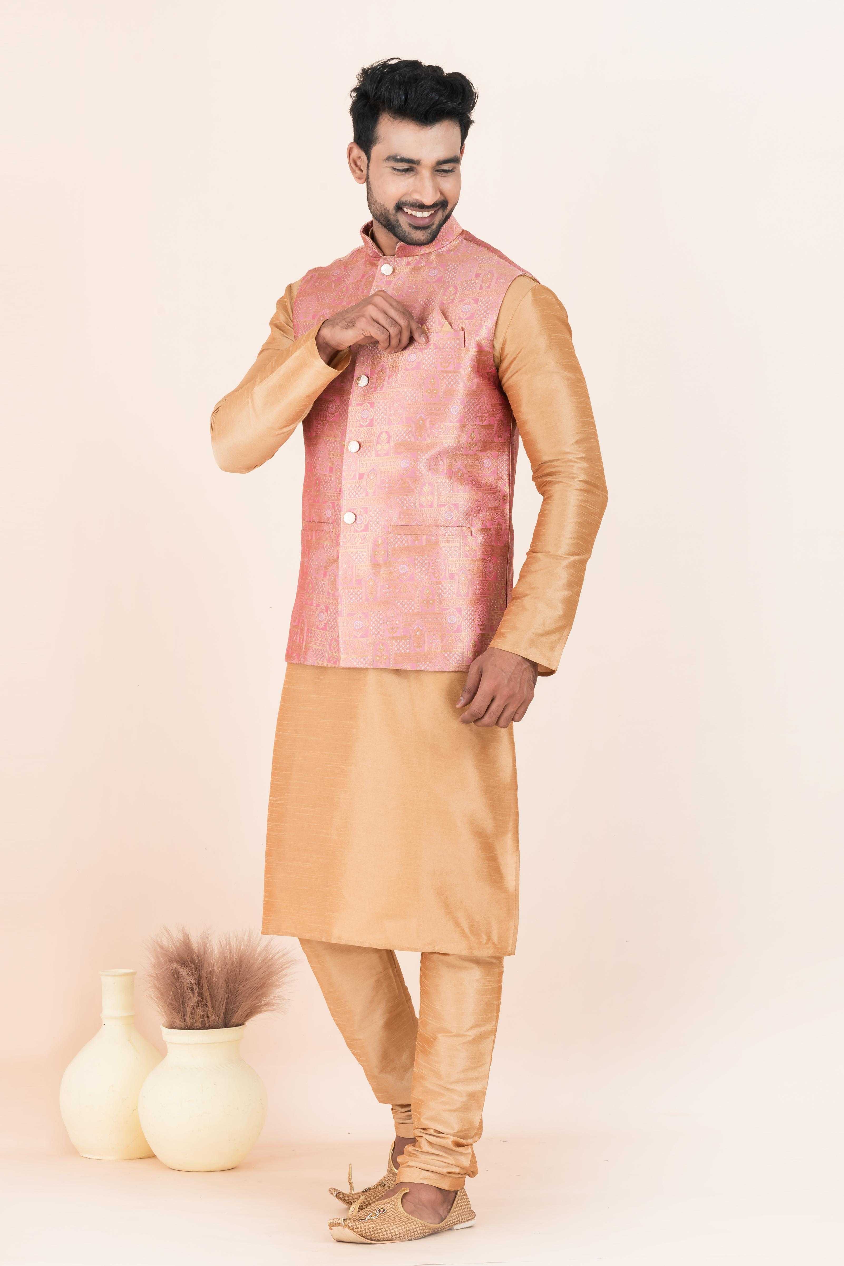 Ynf Banarasi Soft Silk RIN223 2382B Mens Wear Wholesale Nehru Jacket Festive & Wedding Coats Modi Jackets Manufacturer