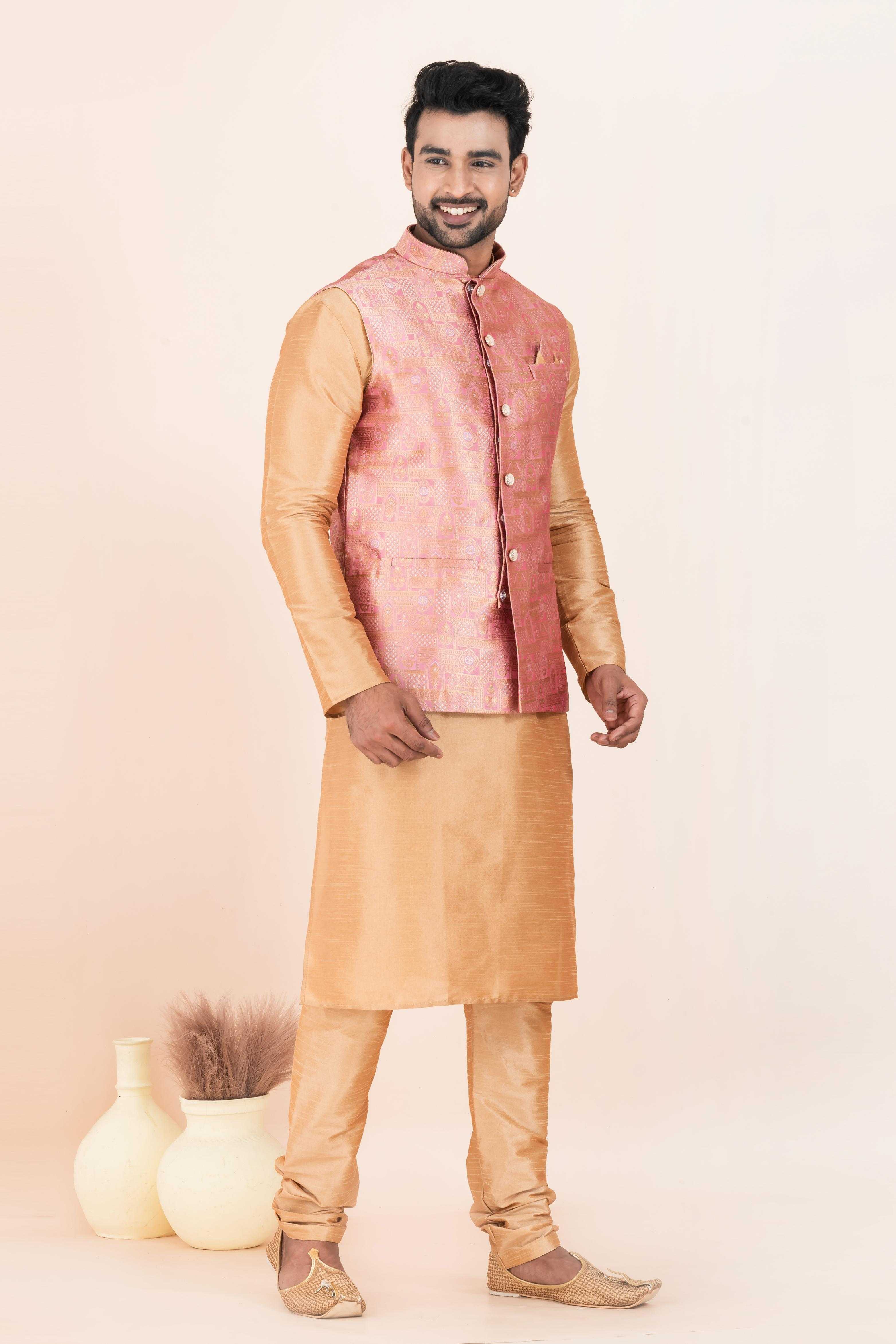Ynf Banarasi Soft Silk RIN223 2382B Mens Wear Wholesale Nehru Jacket Festive & Wedding Coats Modi Jackets Manufacturer