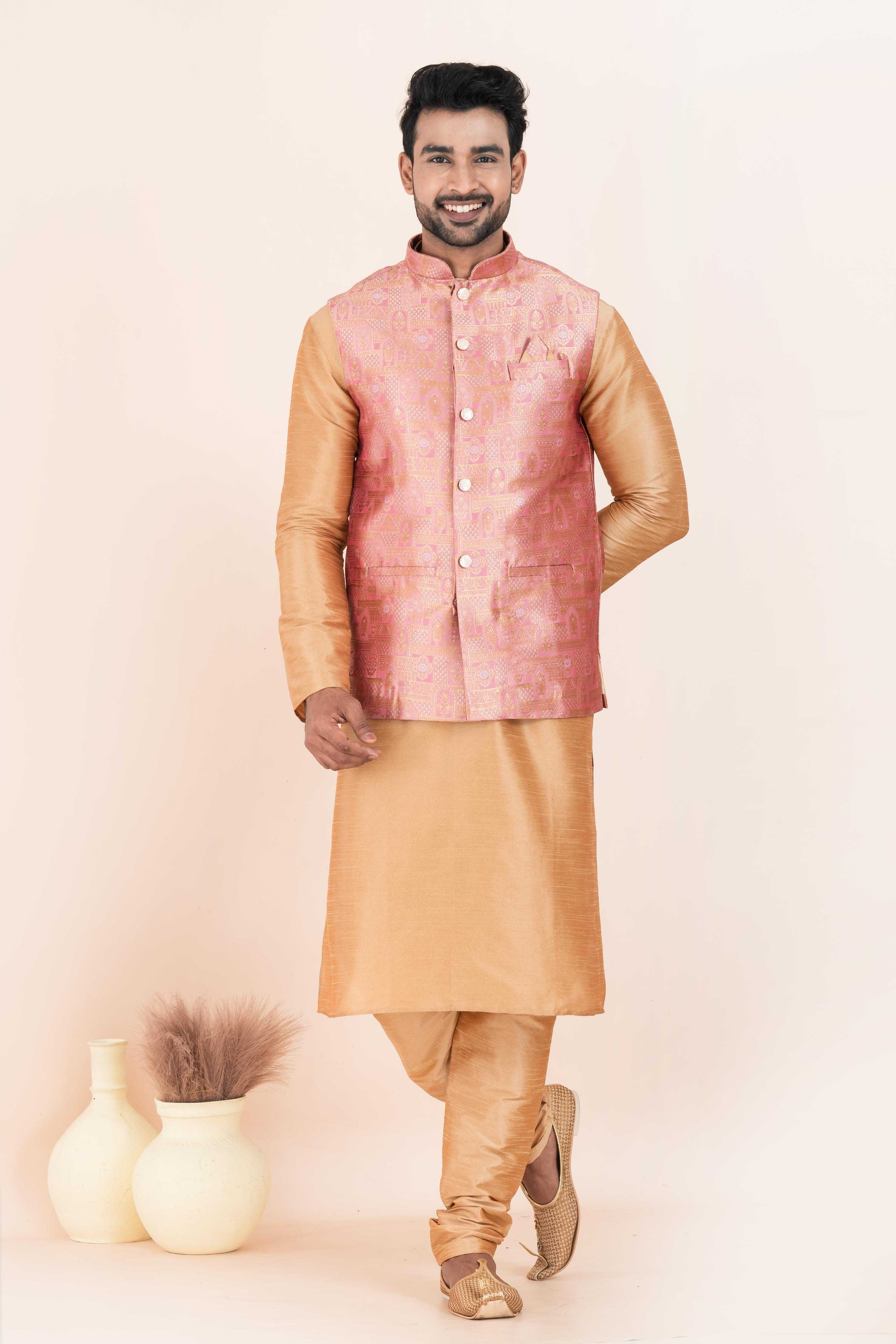 Ynf Banarasi Soft Silk RIN223 2382B Mens Wear Wholesale Nehru Jacket Festive & Wedding Coats Modi Jackets Manufacturer