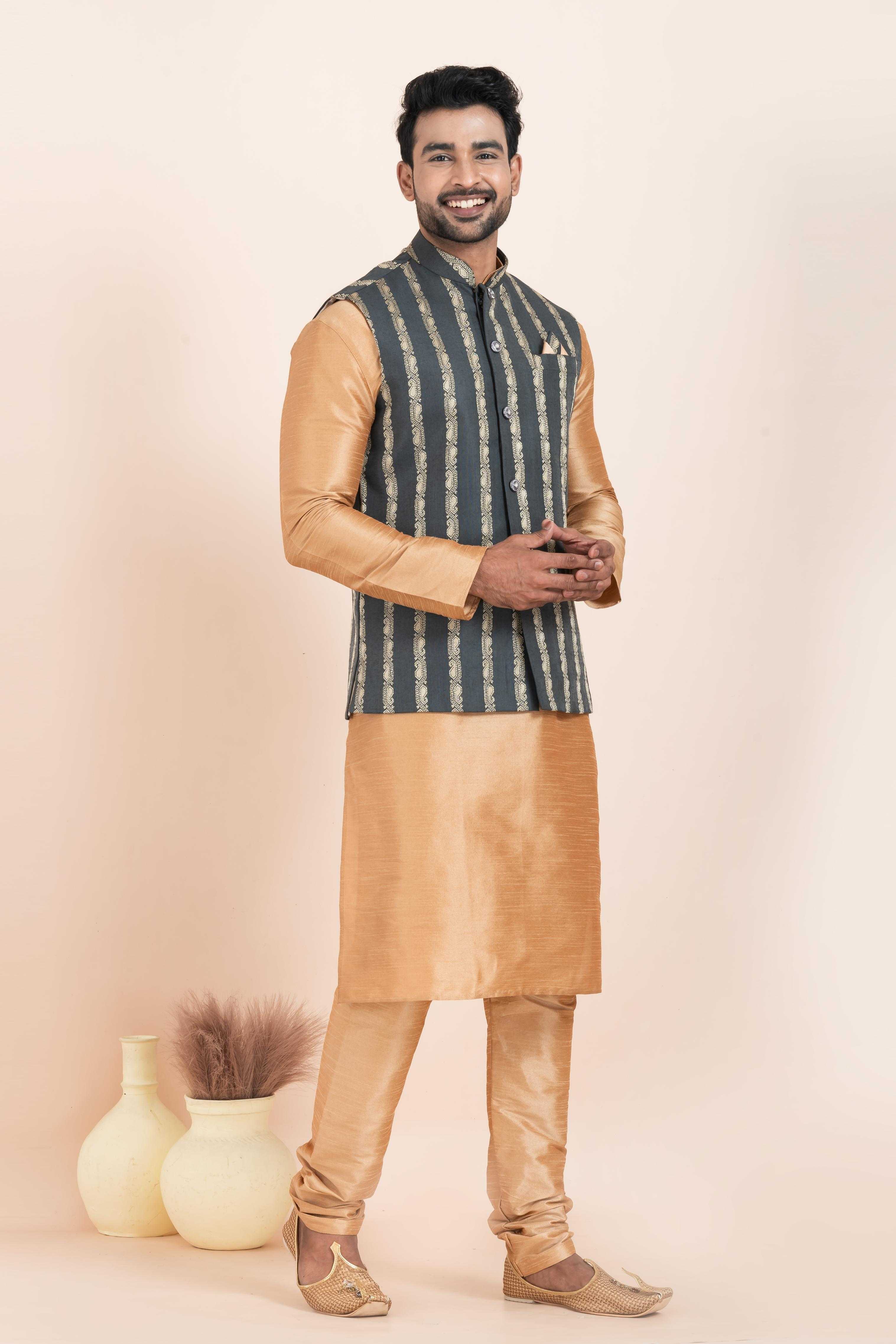 Ynf Banarasi Soft Silk RIN223 2383A Mens Wear Wholesale Nehru Jacket Festive & Wedding Coats Modi Jackets Manufacturer