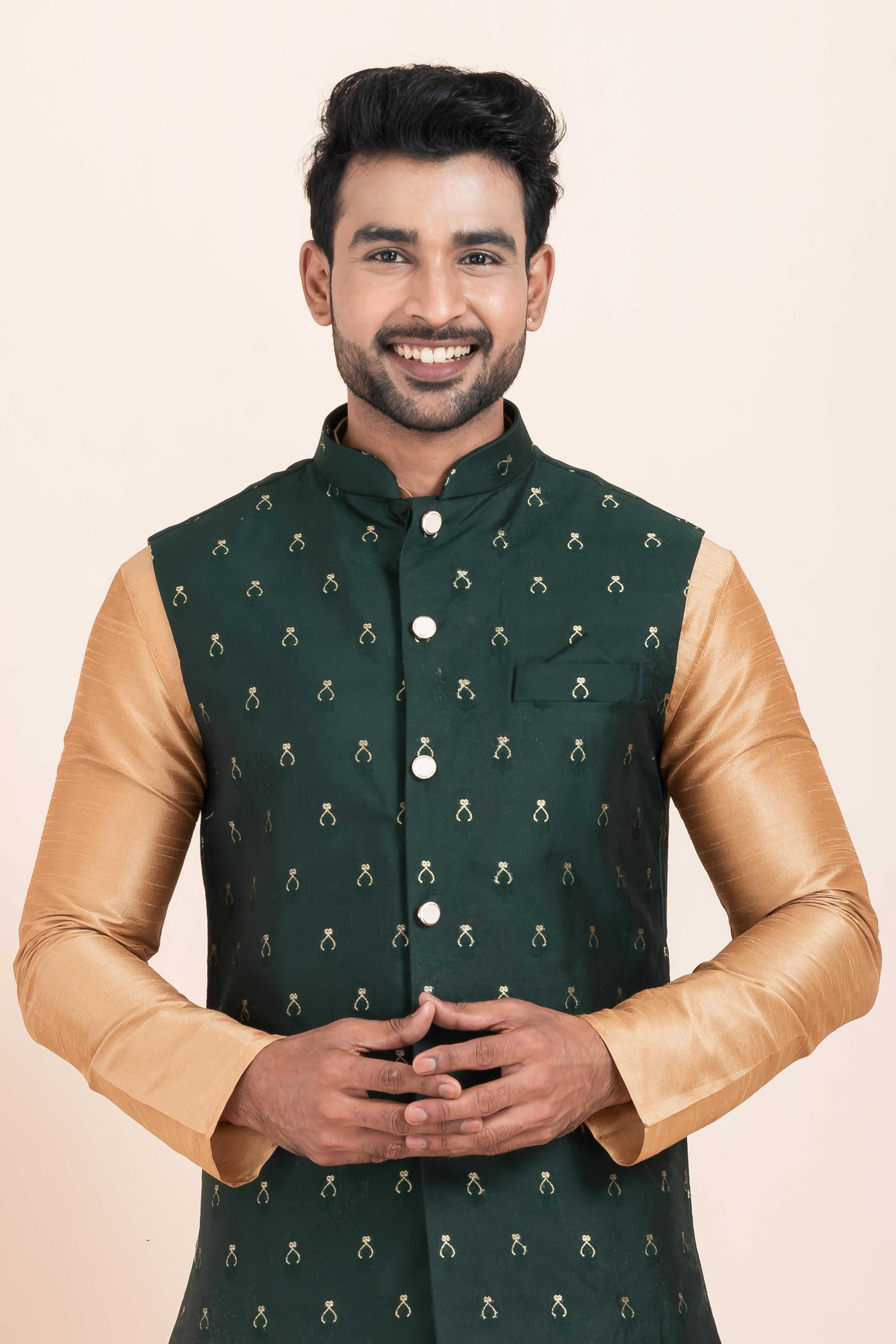 Ynf Banarasi Soft Silk RIN223 2384A Mens Wear Wholesale Nehru Jacket Festive & Wedding Coats Modi Jackets Manufacturer