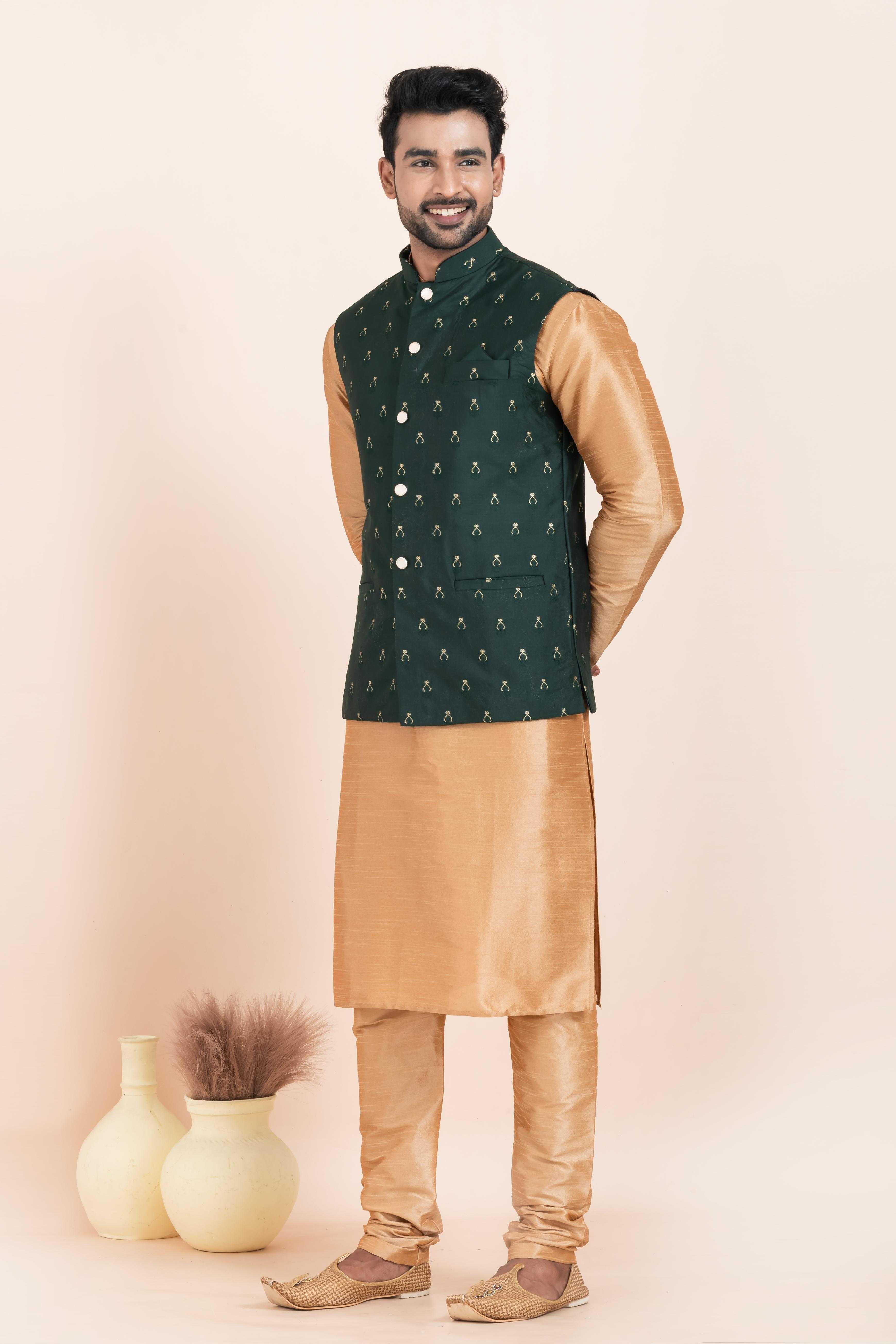 Ynf Banarasi Soft Silk RIN223 2384C Mens Wear Wholesale Nehru Jacket Festive & Wedding Coats Modi Jackets Manufacturer