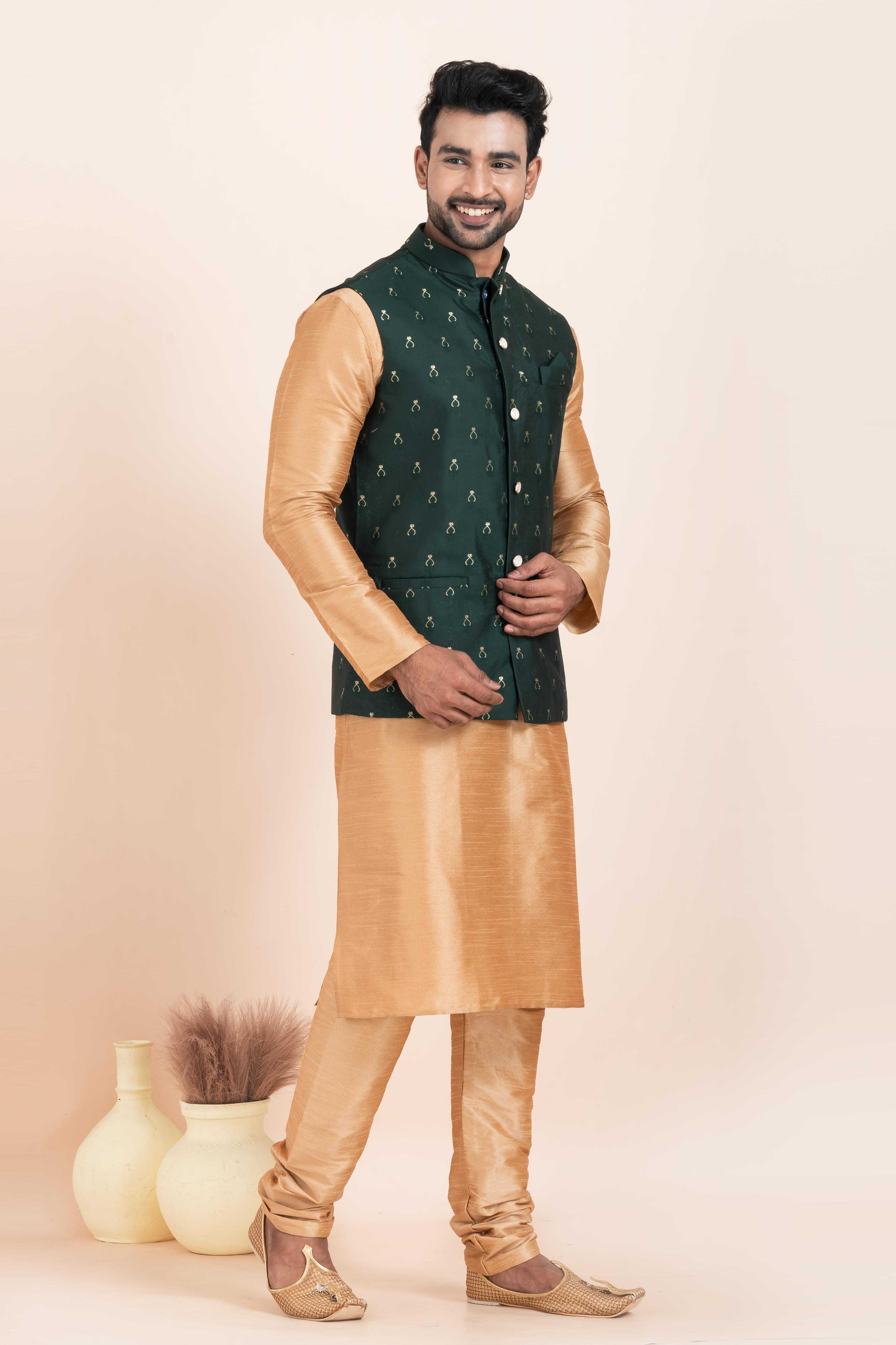 Ynf Banarasi Soft Silk RIN223 2384C Mens Wear Wholesale Nehru Jacket Festive & Wedding Coats Modi Jackets Manufacturer