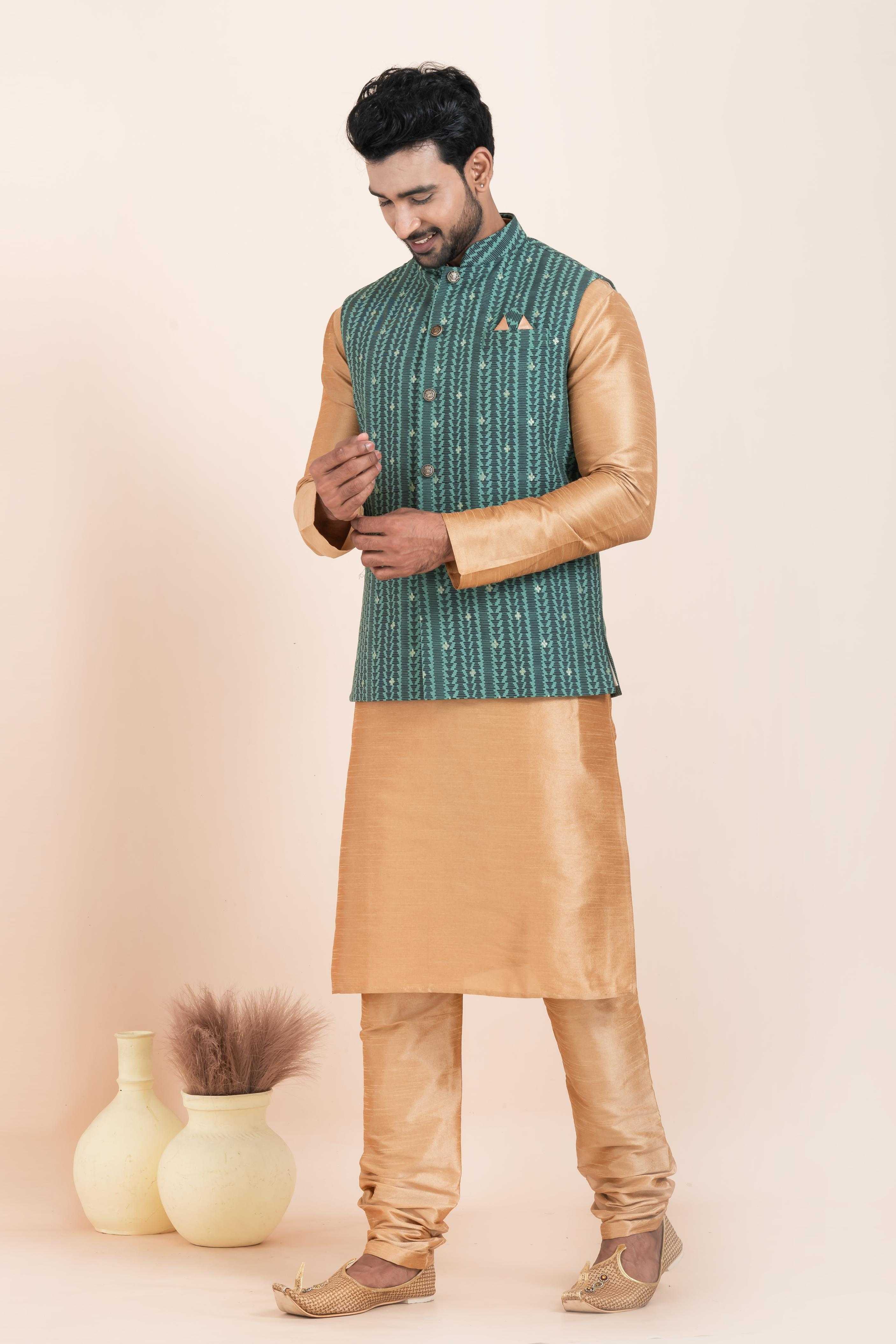 Ynf Banarasi Soft Silk RIN223 2385A Mens Wear Wholesale Nehru Jacket Festive & Wedding Coats Modi Jackets Manufacturer