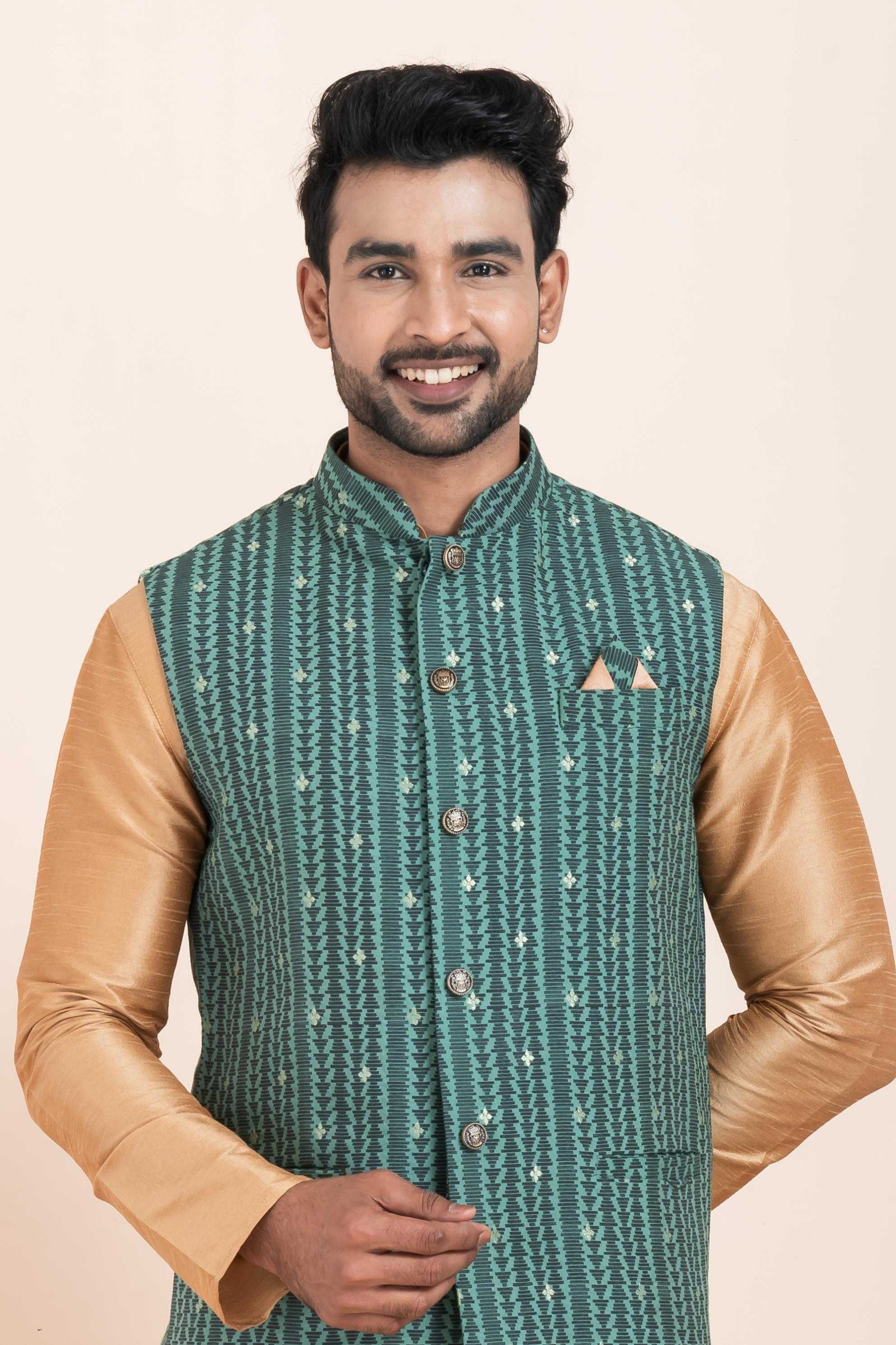 Ynf Banarasi Soft Silk RIN223 2385A Mens Wear Wholesale Nehru Jacket Festive & Wedding Coats Modi Jackets Manufacturer
