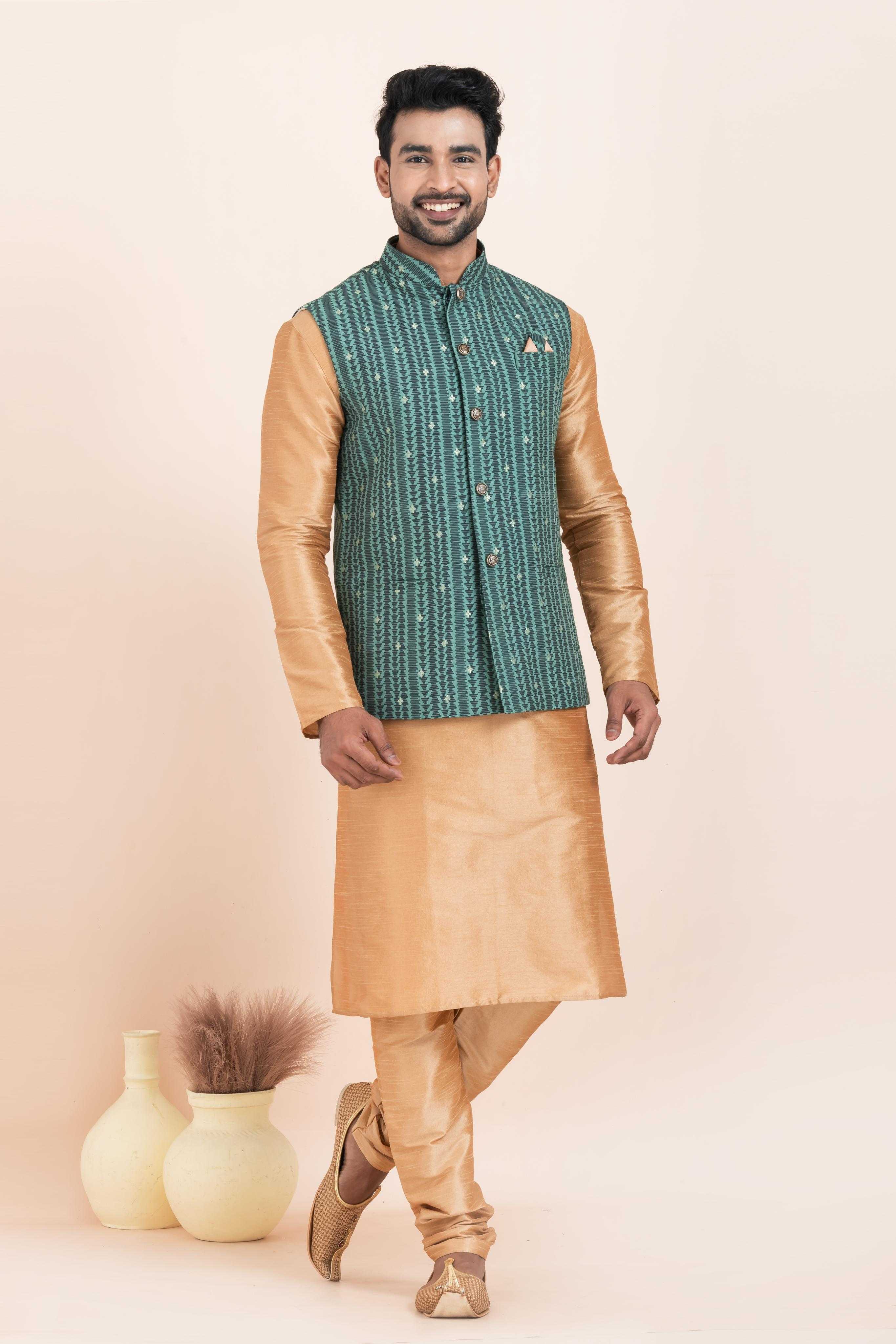 Ynf Banarasi Soft Silk RIN223 2385C Mens Wear Wholesale Nehru Jacket Festive & Wedding Coats Modi Jackets Manufacturer