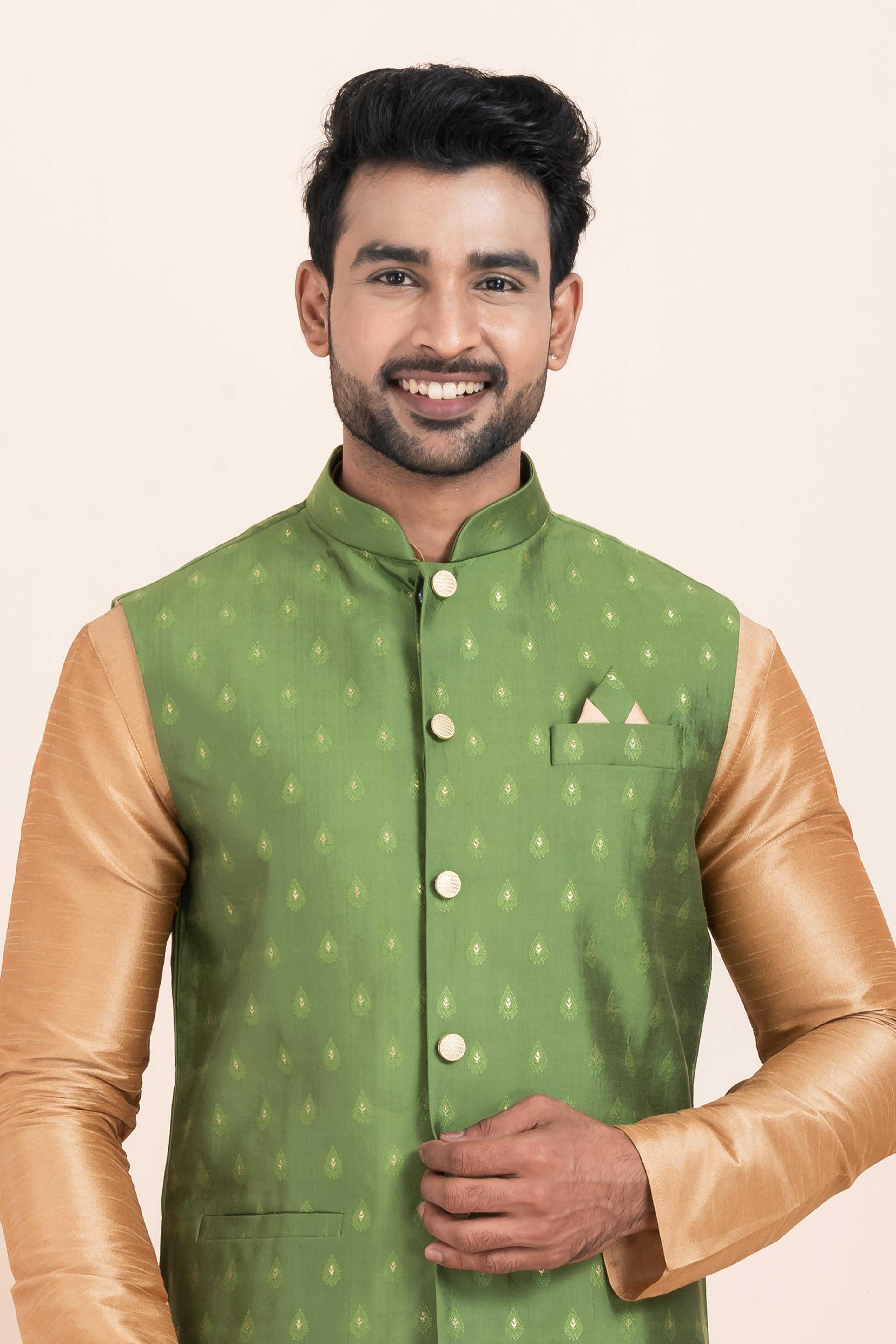Ynf Banarasi Soft Silk RIN223 2386C Mens Wear Wholesale Nehru Jacket Festive & Wedding Coats Modi Jackets Manufacturer