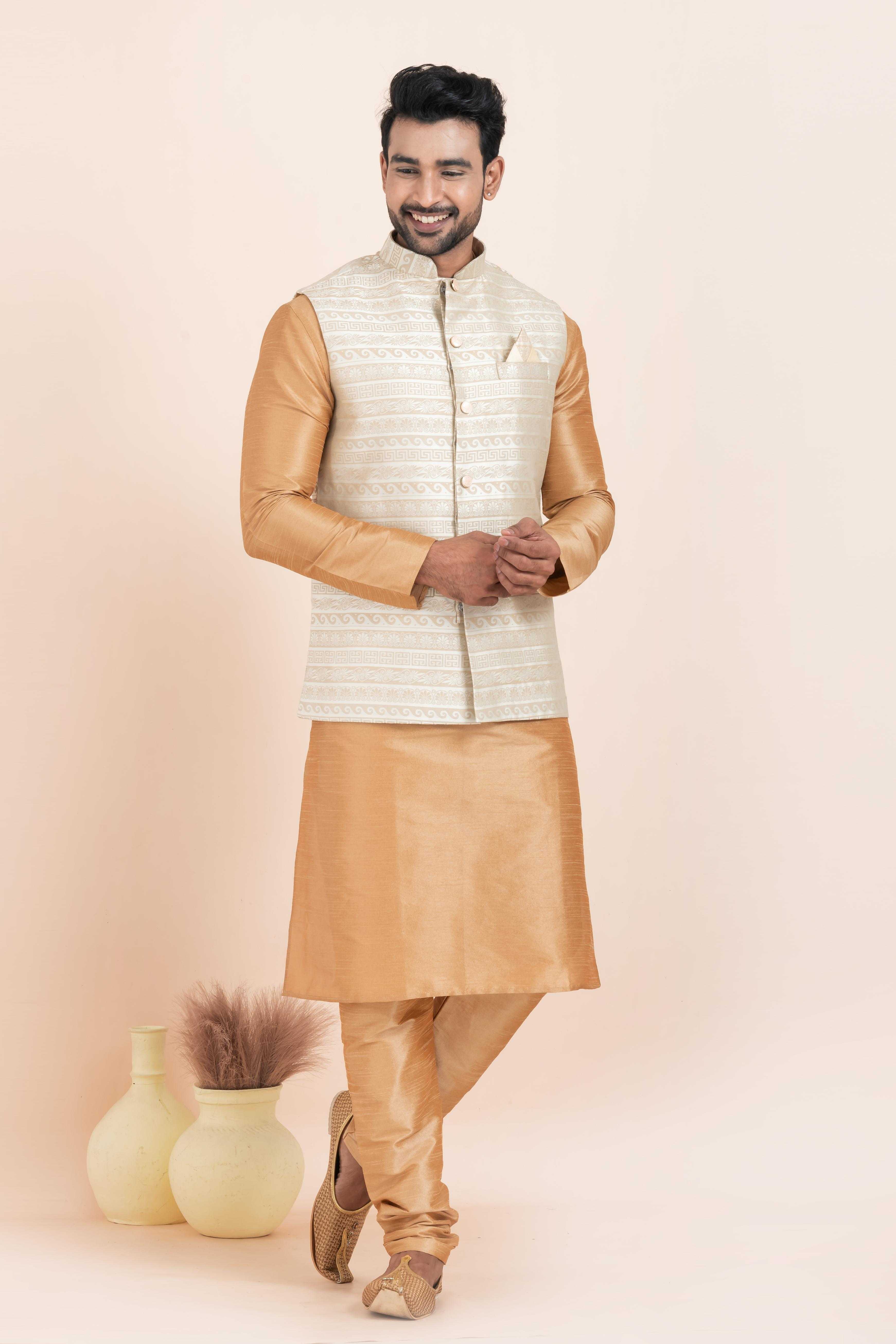Ynf Banarasi Soft Silk RIN223 2387A Mens Wear Wholesale Nehru Jacket Festive & Wedding Coats Modi Jackets Manufacturer