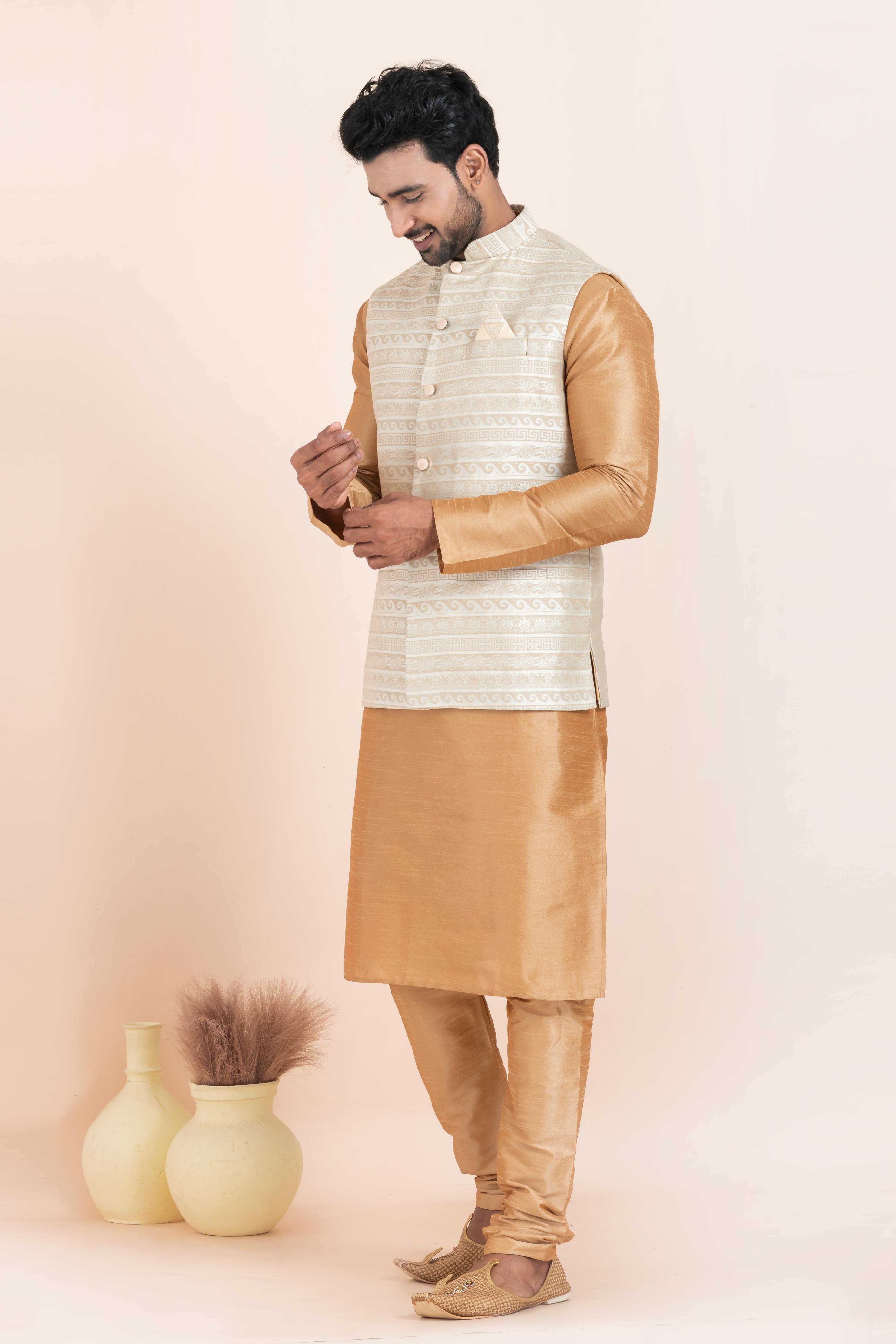 Ynf Banarasi Soft Silk RIN223 2387C Mens Wear Wholesale Nehru Jacket Festive & Wedding Coats Modi Jackets Manufacturer